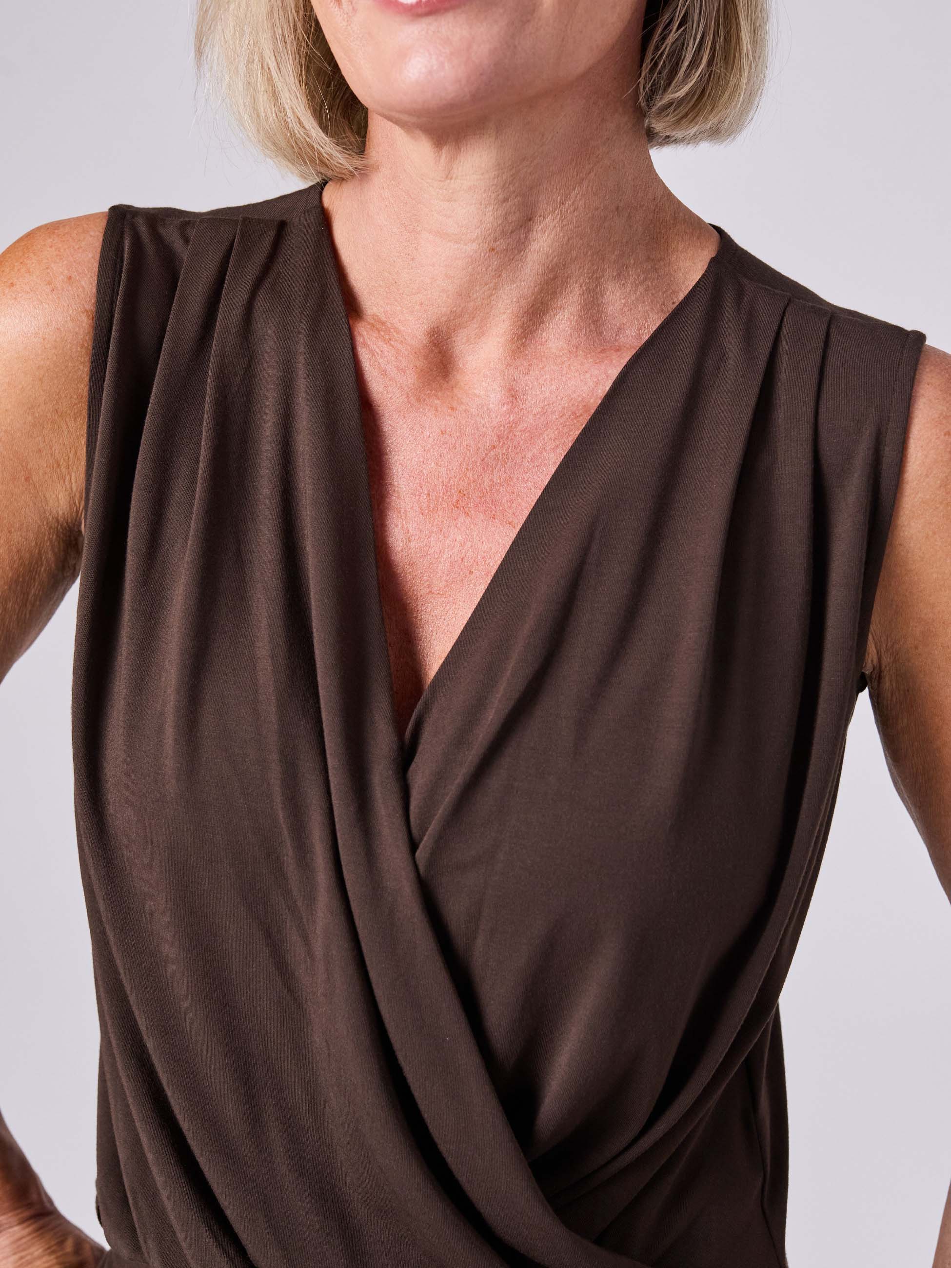 Athena Drape Top - Coffee Bean - Image 7