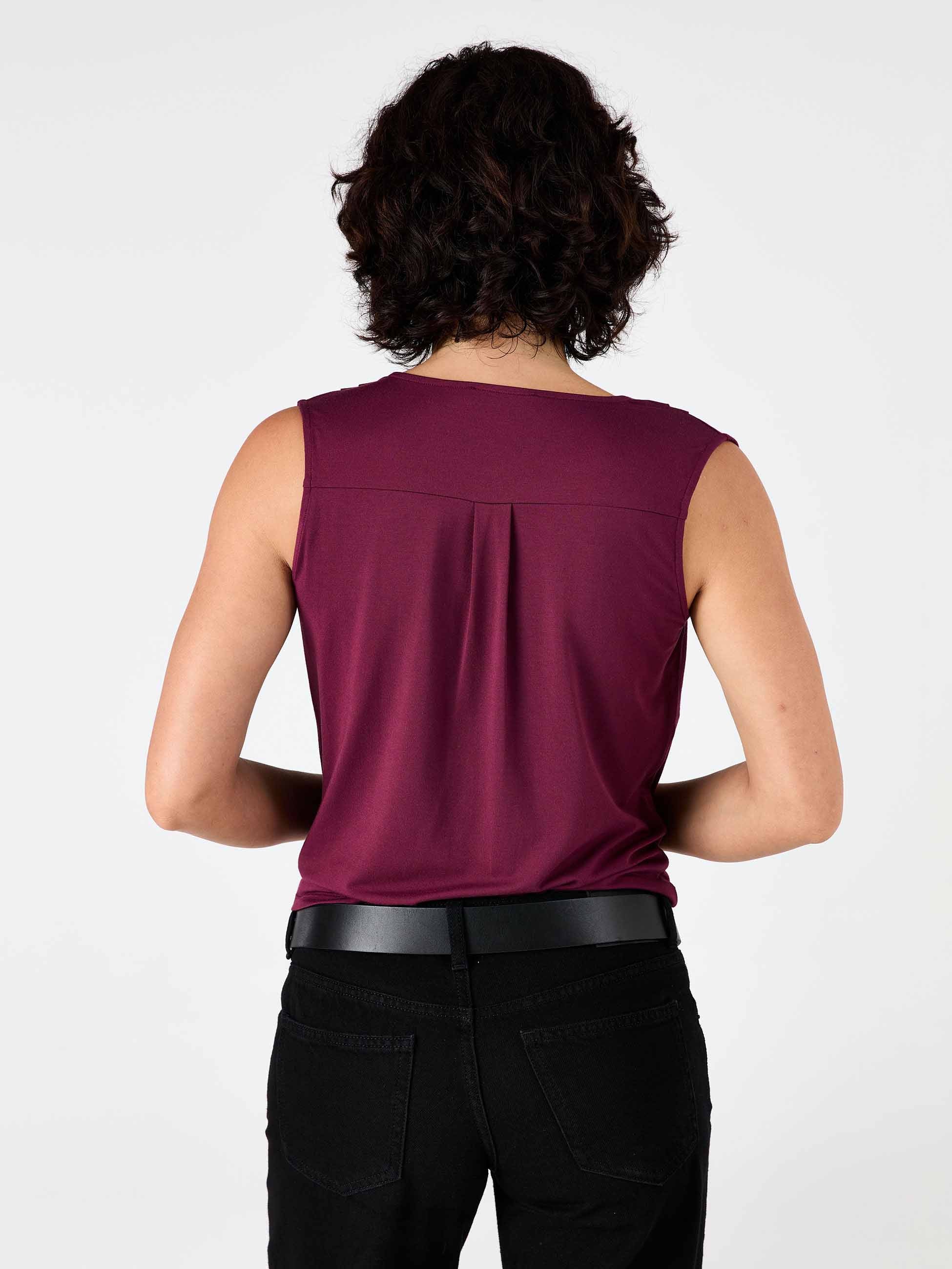 Athena Drape Top - Ruby - Image 3