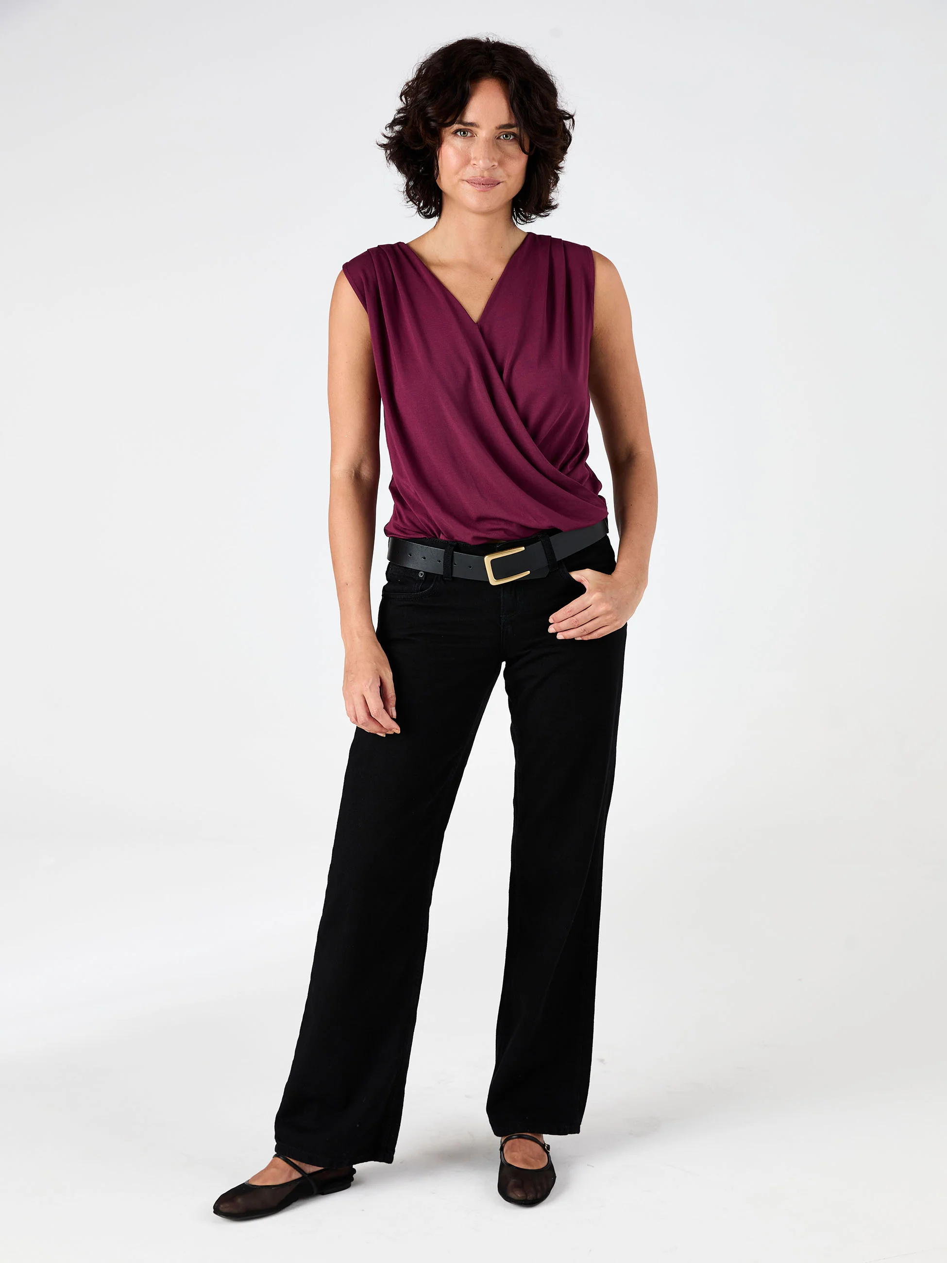 Athena Drape Top - Ruby - Image 4