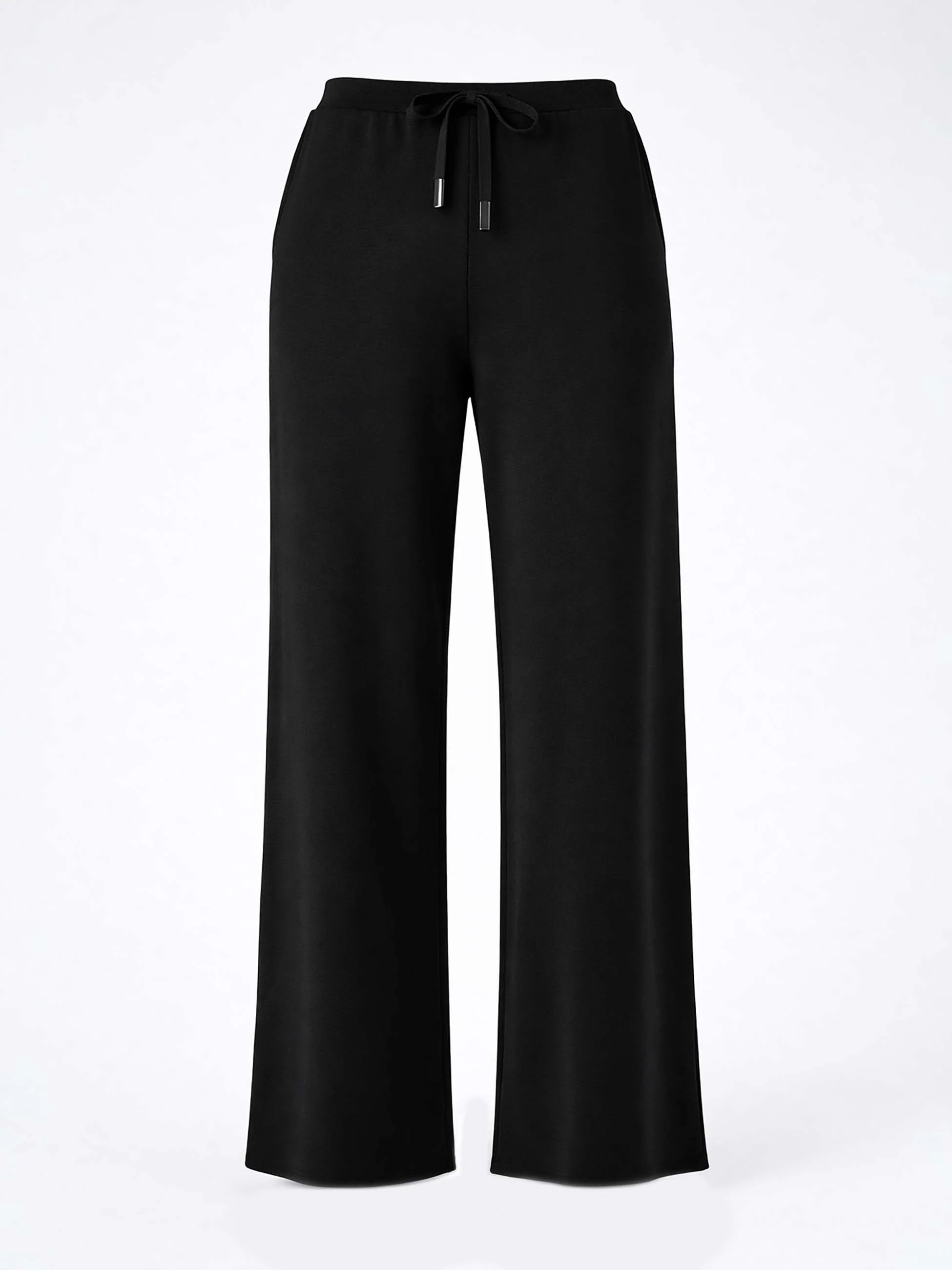 Classic Wide Leg Sweat Pants - Black - Image 9