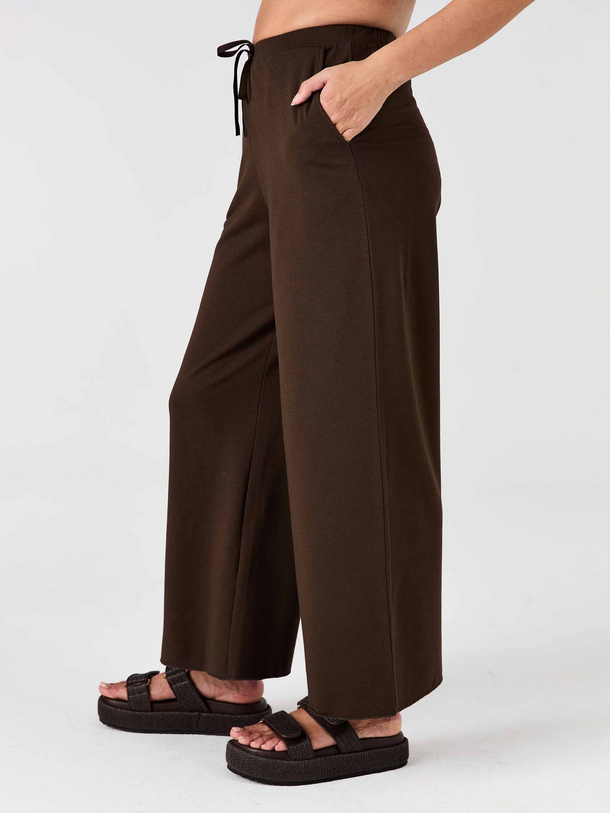 Classic Wide Leg Sweat Pants - Coffee Bean - Image 5