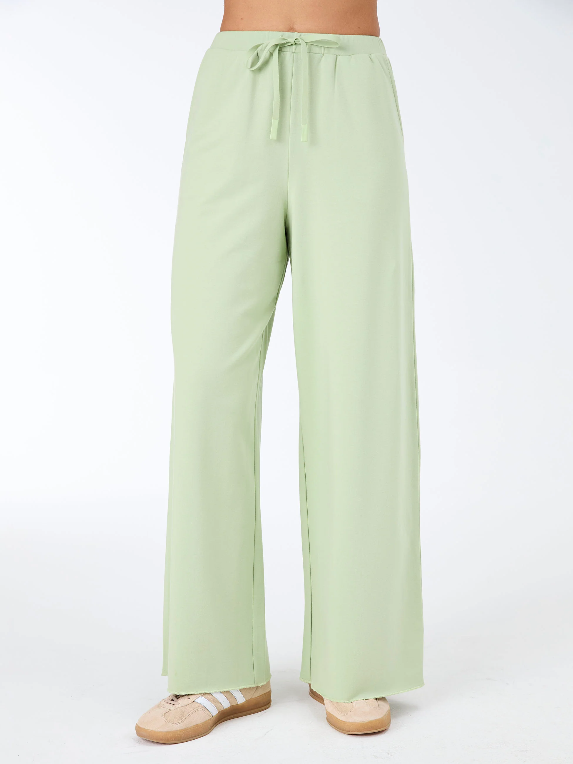 Classic Wide Leg Sweat Pants - Matcha Green - Image 3