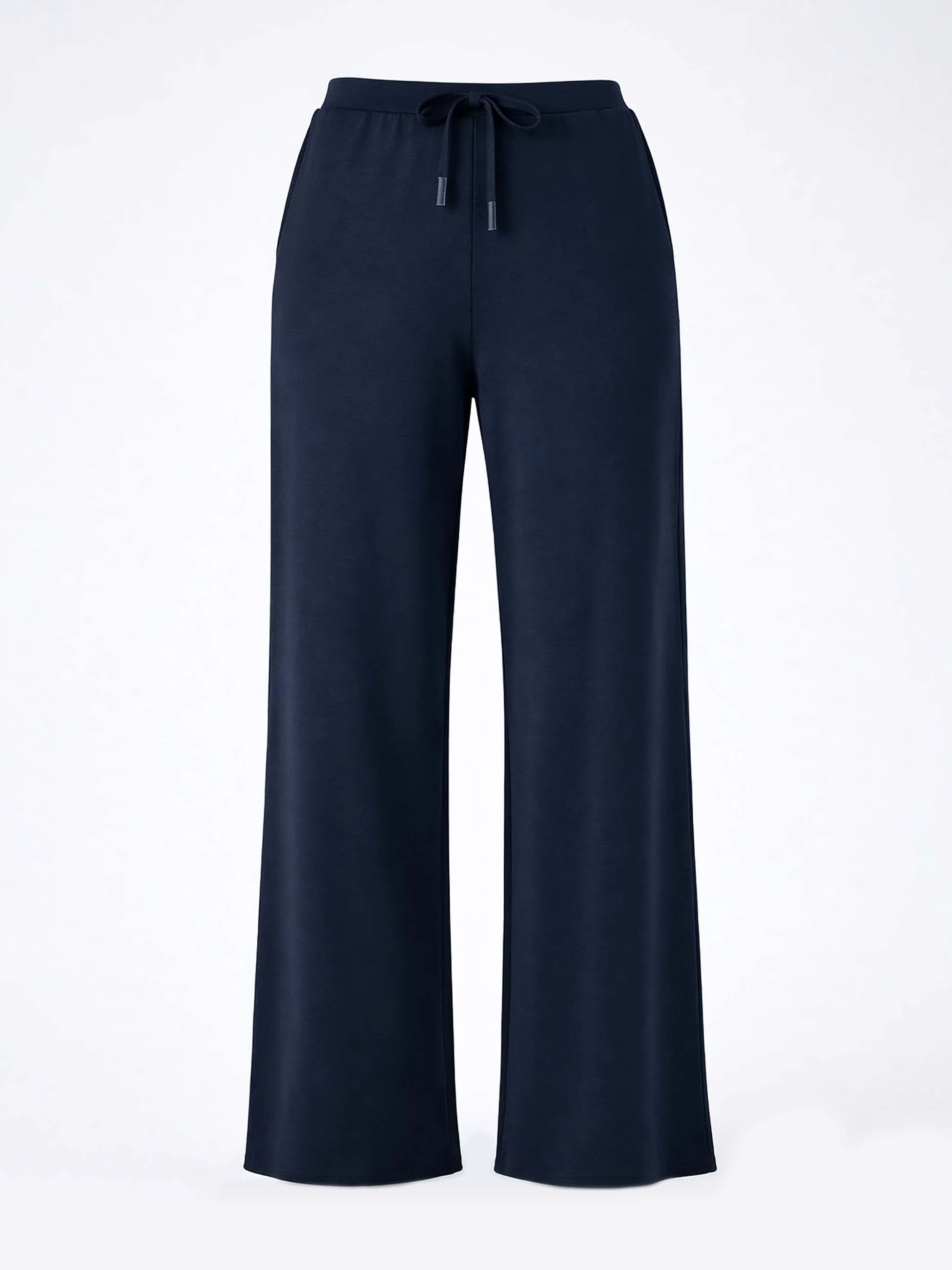 Classic Wide Leg Sweat Pants - Navy - Image 8