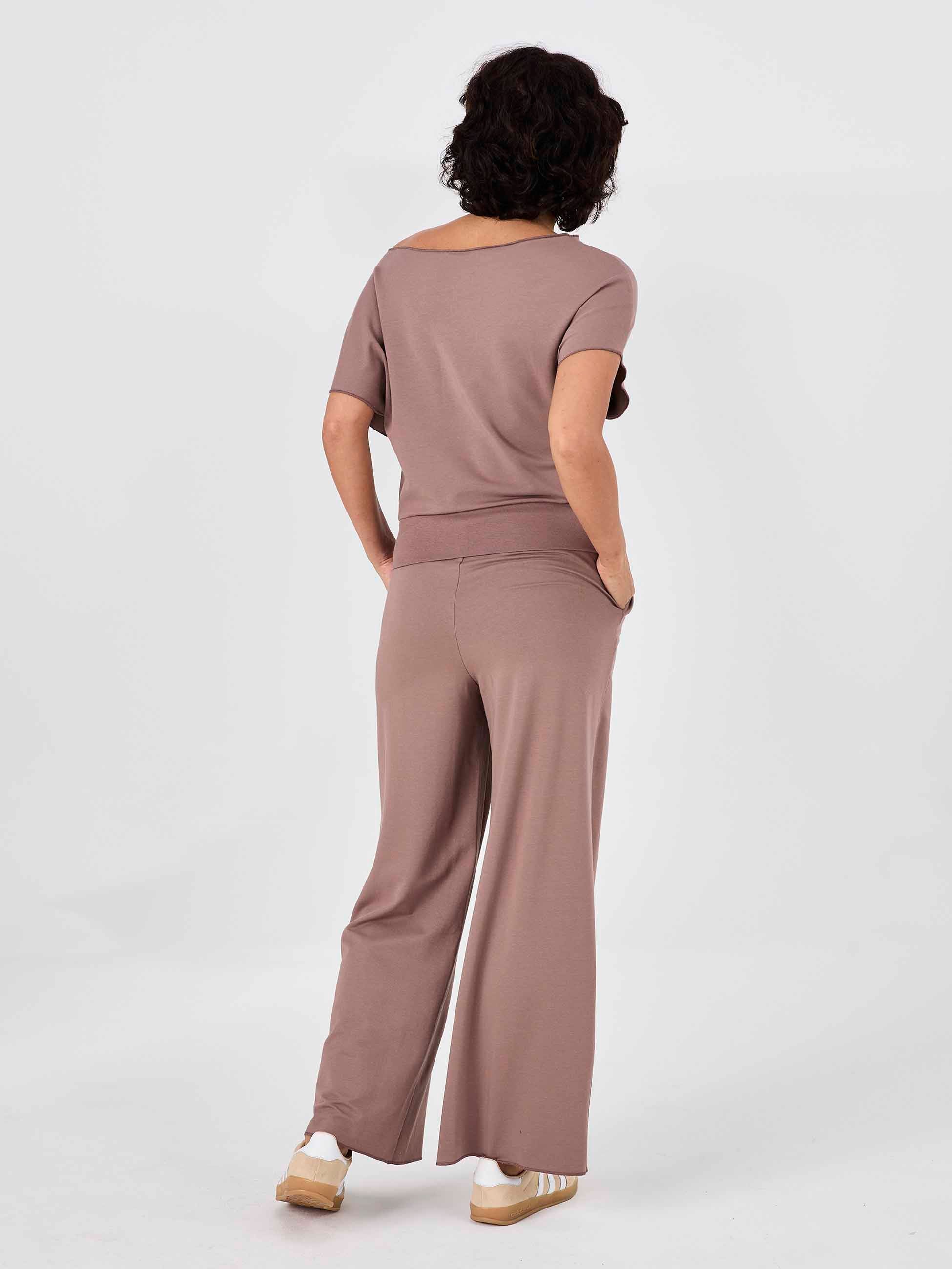 Classic Wide Leg Sweat Pants - Taupe - Image 3