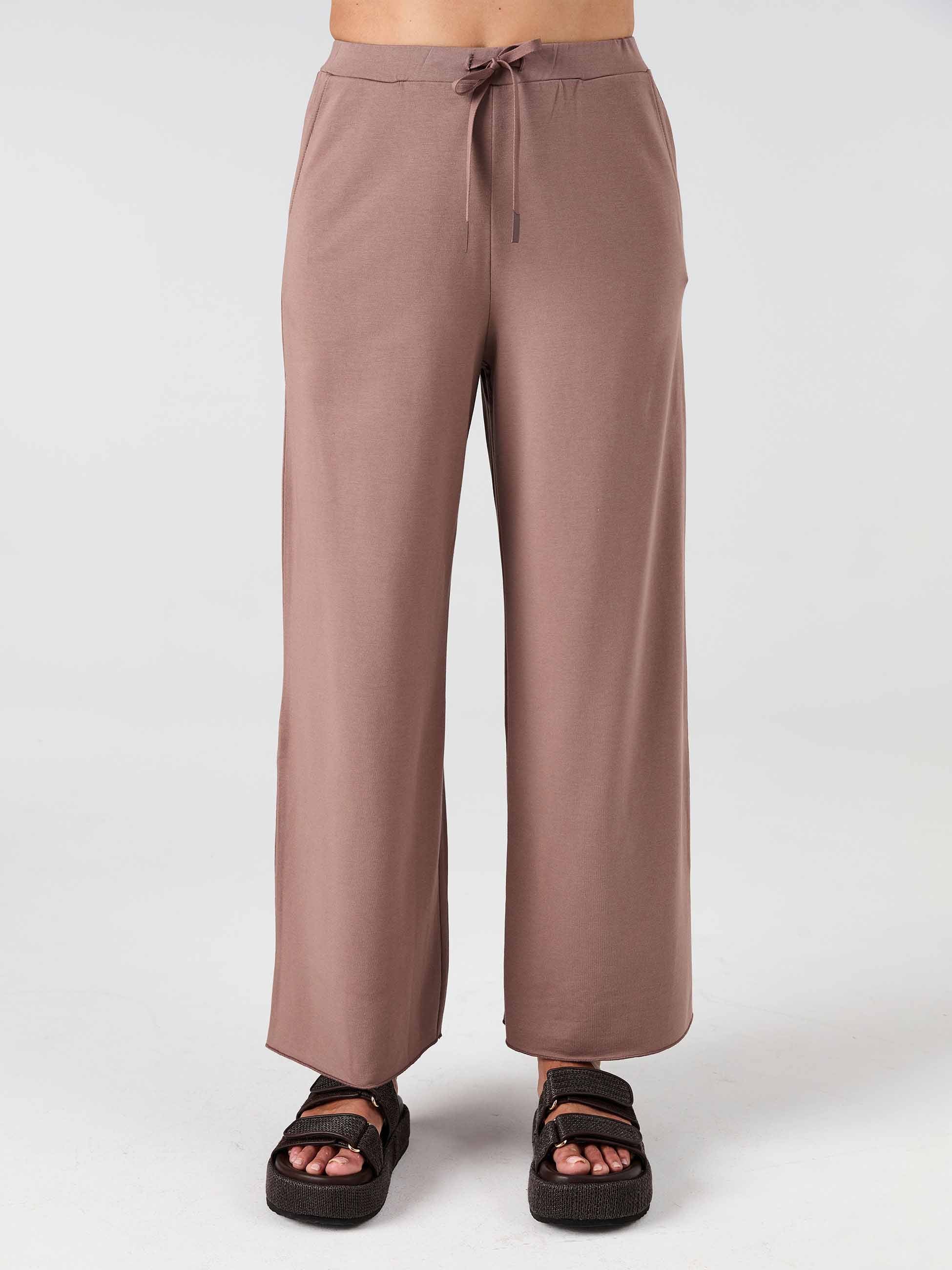 Classic Wide Leg Sweat Pants - Taupe - Image 5