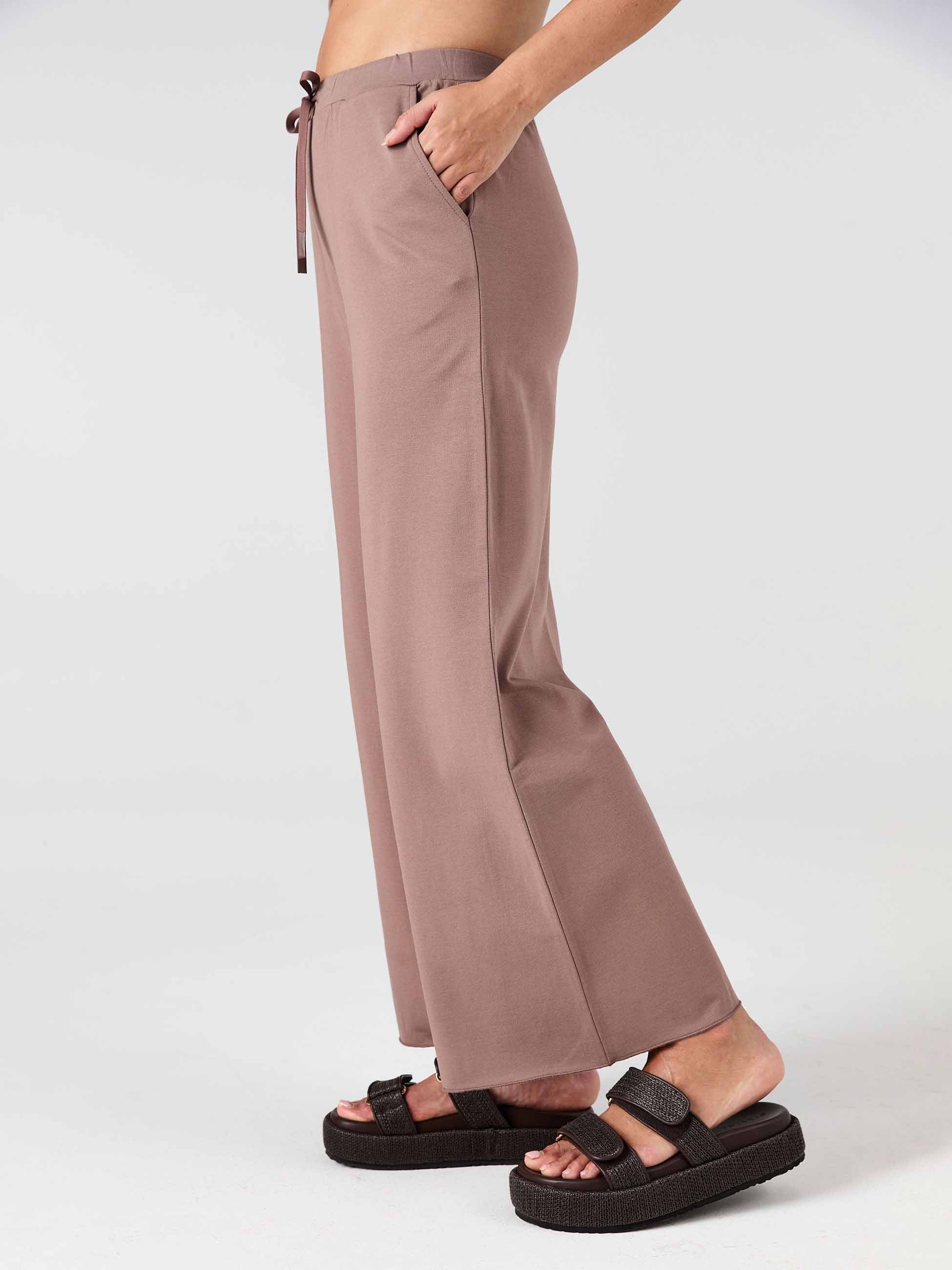 Classic Wide Leg Sweat Pants - Taupe - Image 7