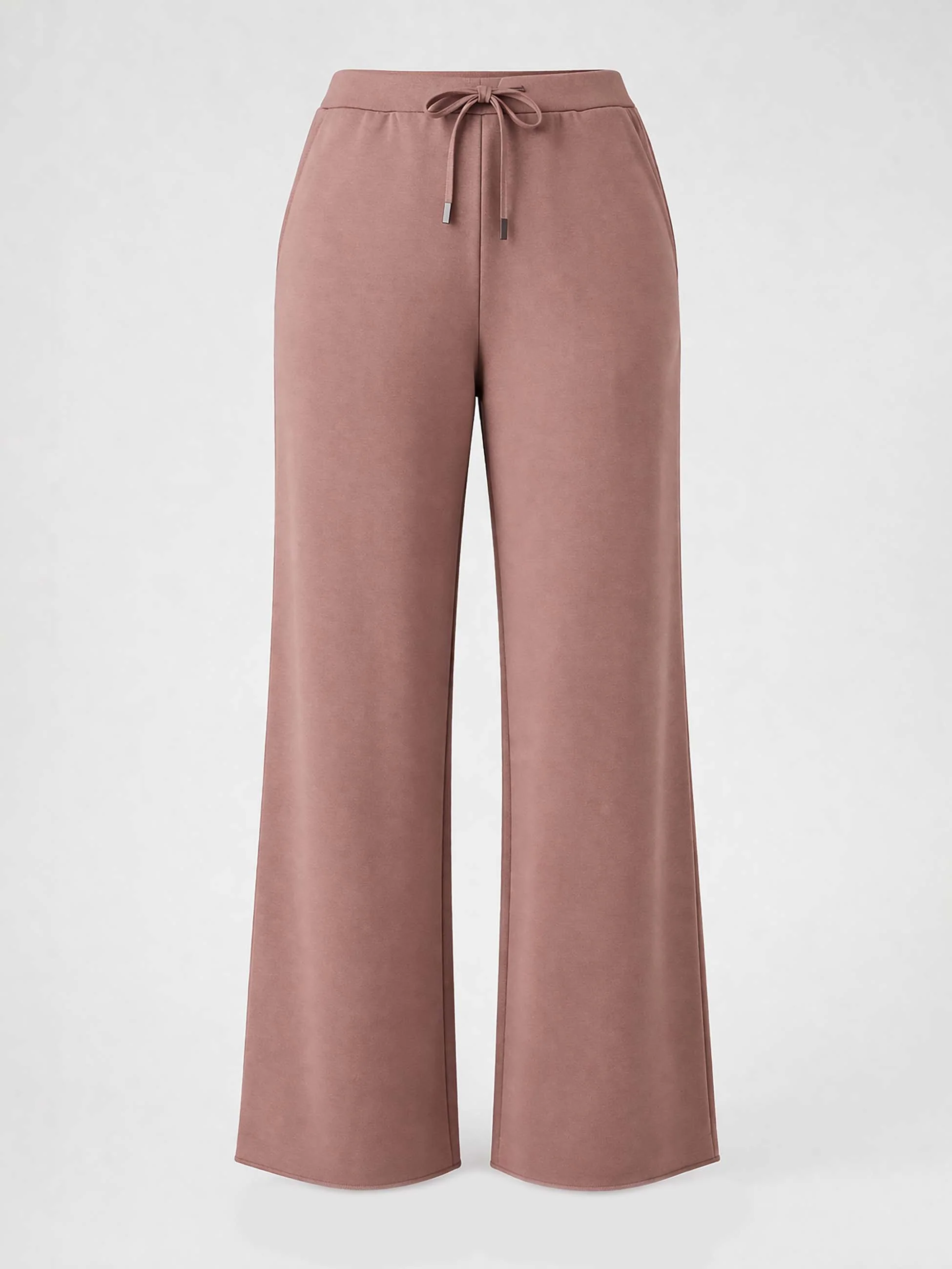 Classic Wide Leg Sweat Pants - Taupe - Image 8