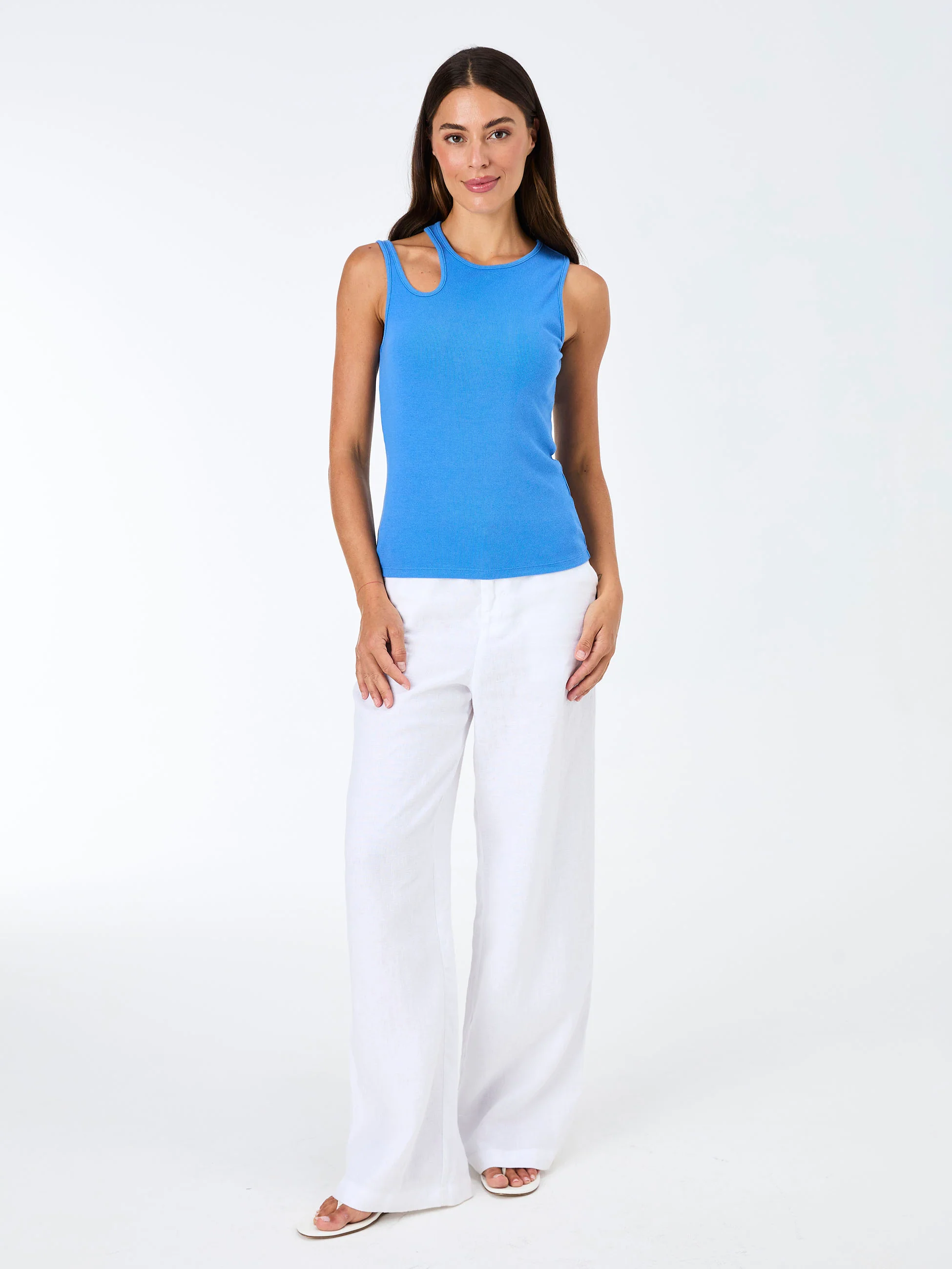 Cut Out Rib Tank - Cobalt - Image 6