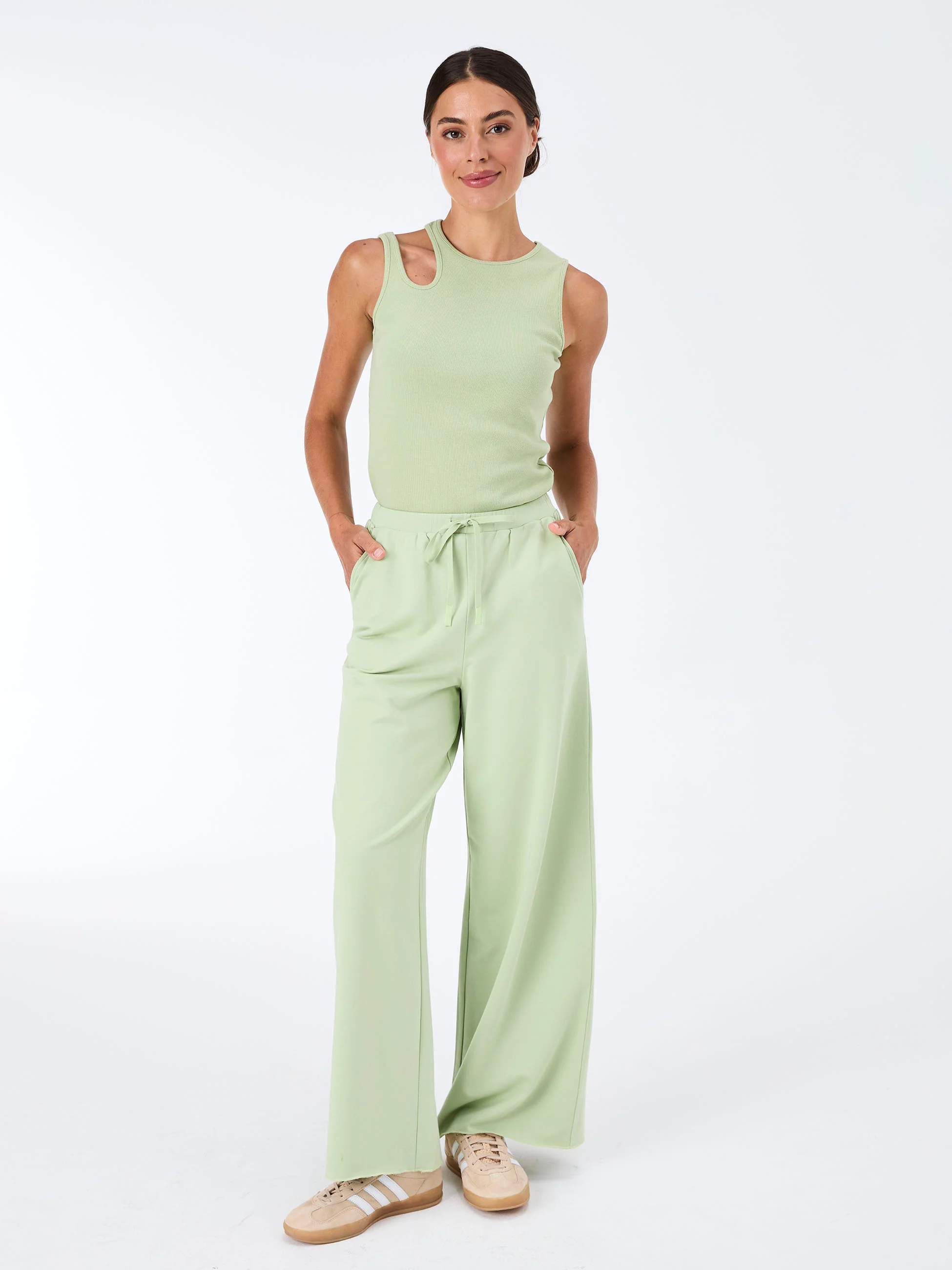 Cut Out Rib Tank - Matcha - Image 4