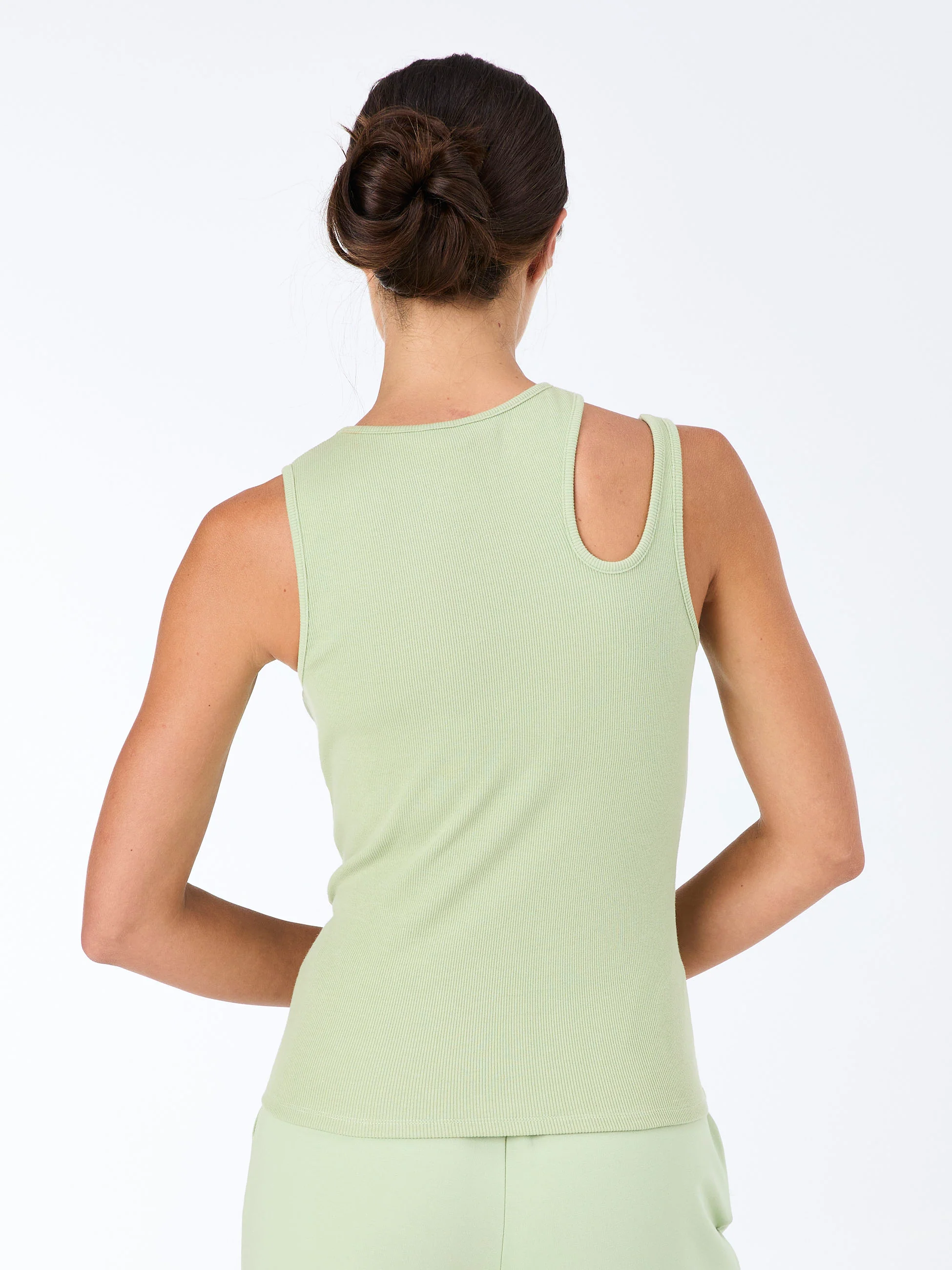 Cut Out Rib Tank - Matcha - Image 5