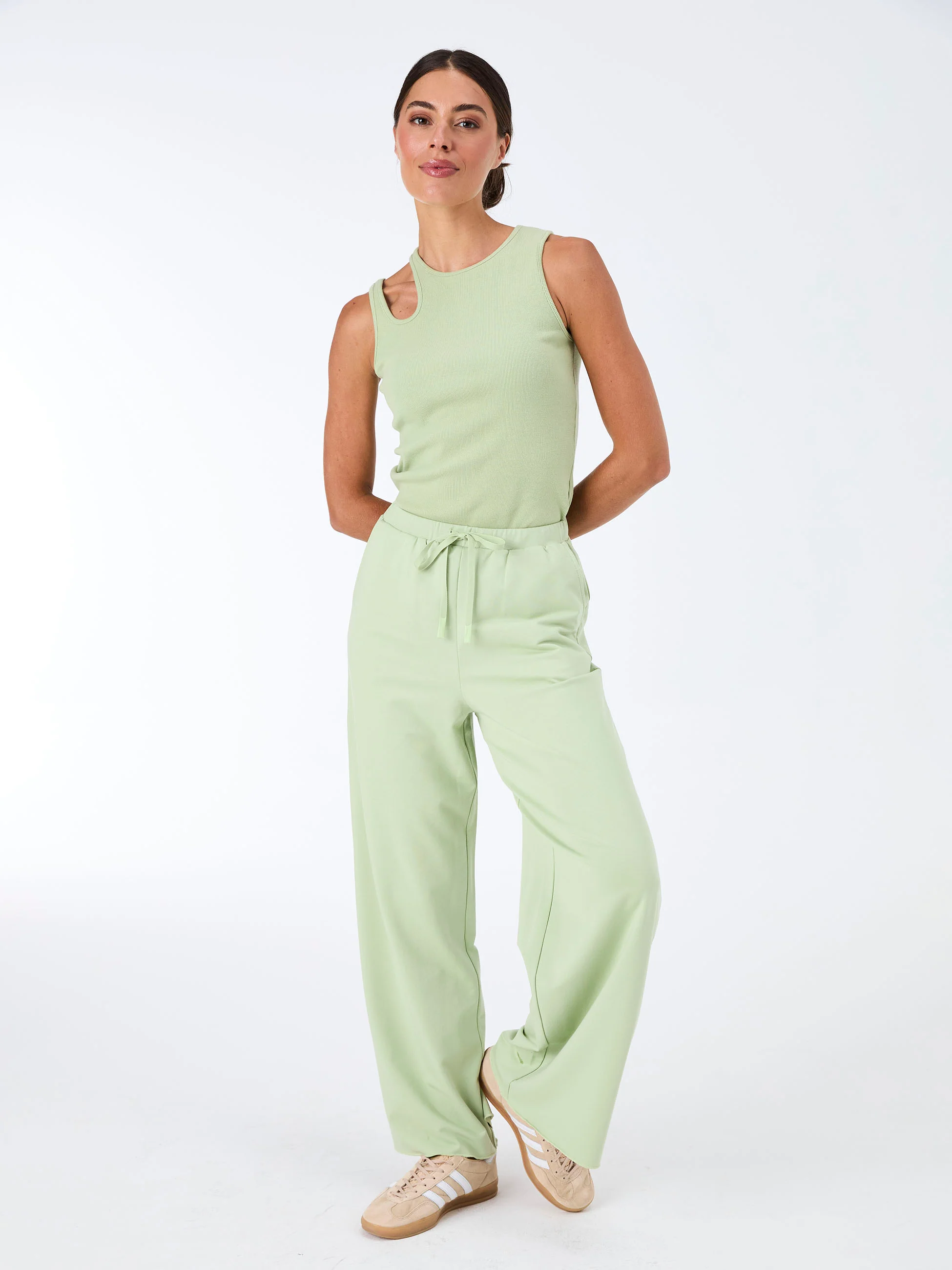 Cut Out Rib Tank - Matcha - Image 6
