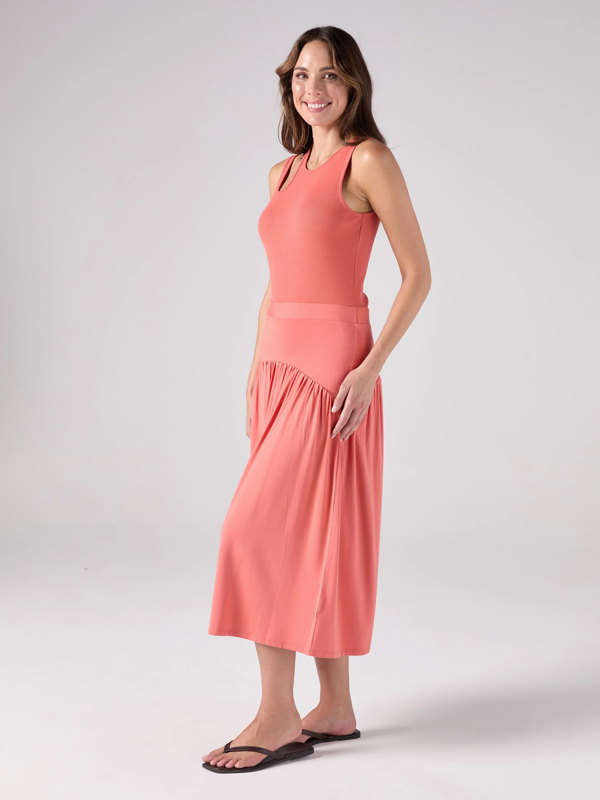Cut Out Rib Tank - Sienna - Image 2