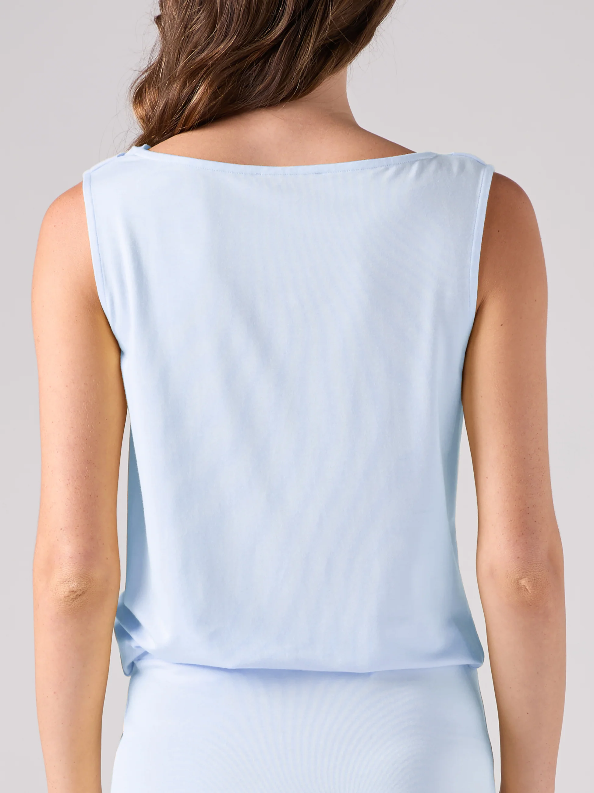 Drape Neck Top - Cashmere Blue - Image 3