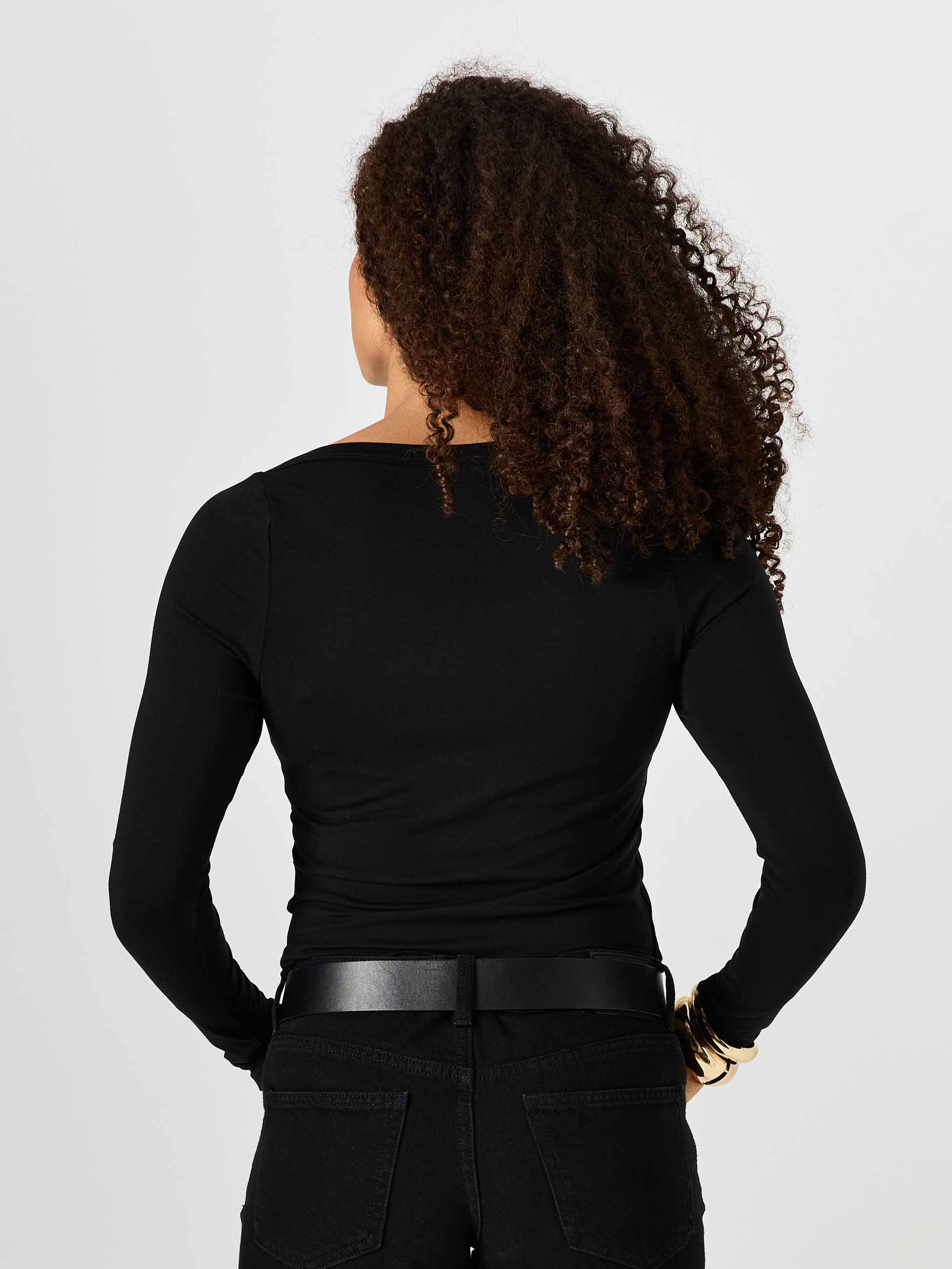 Ela Long Sleeve Top - Black - Image 3