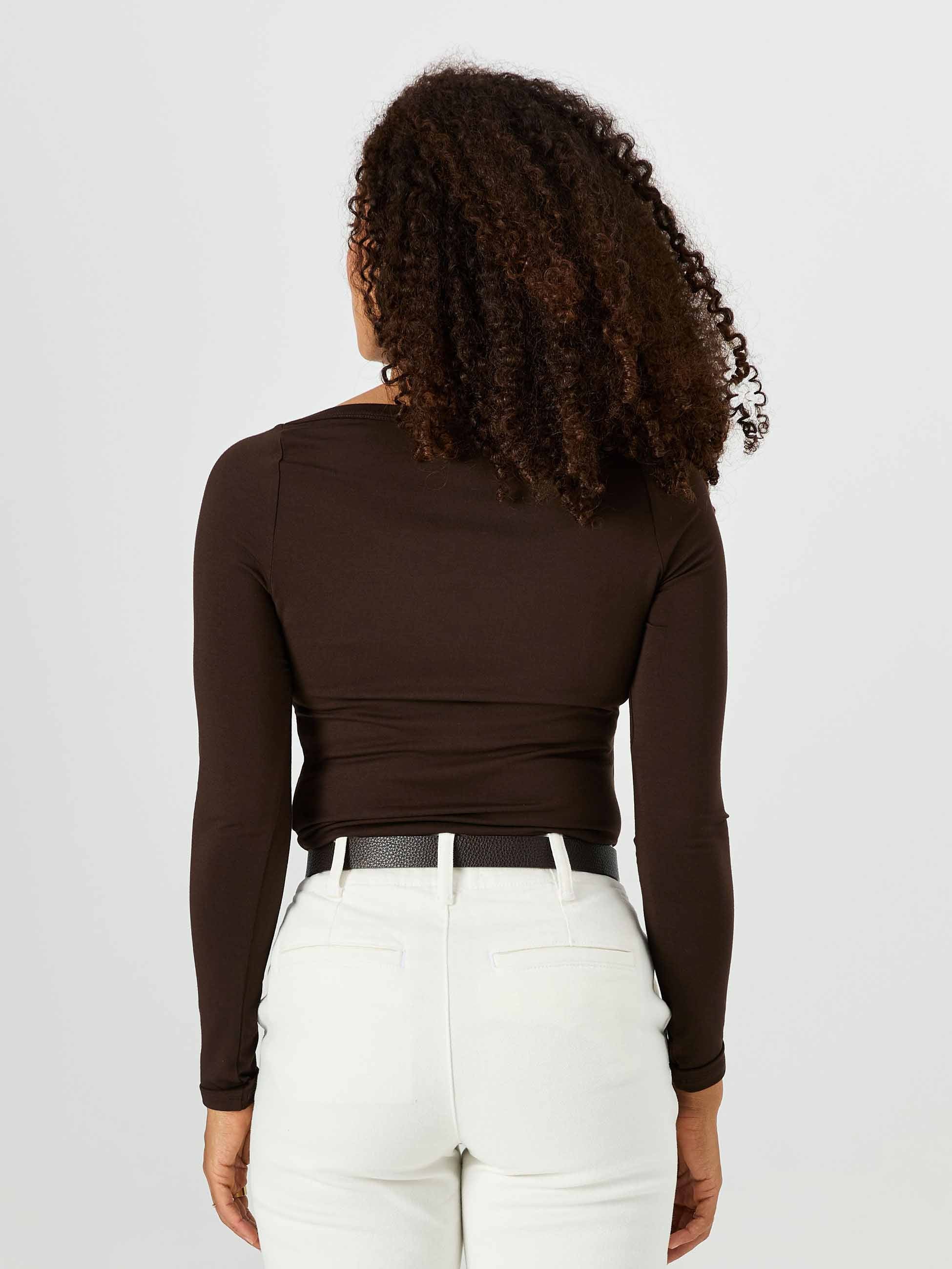 Ela Long Sleeve Top - Coffee Bean - Image 3