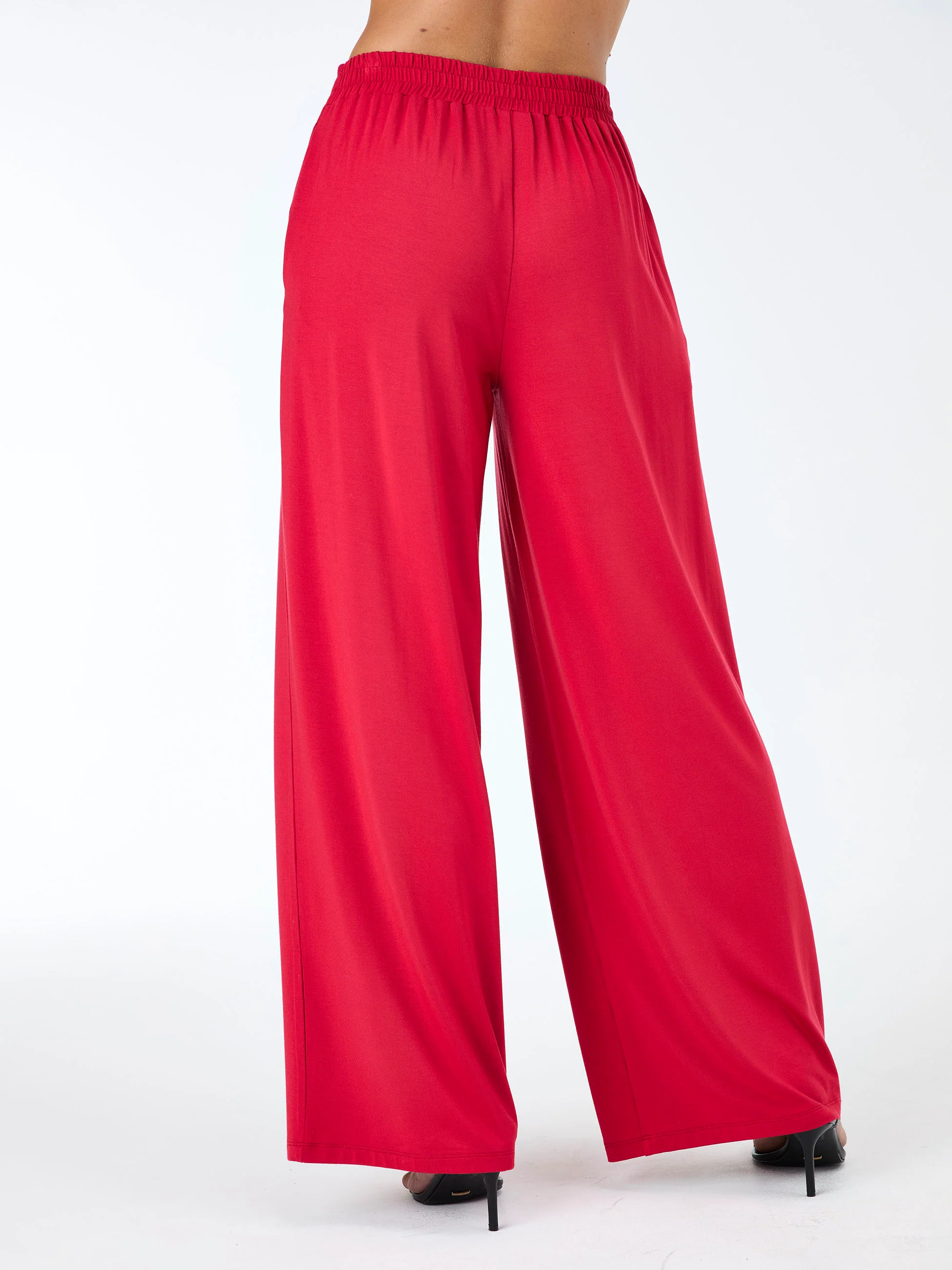 Emery Wide Leg Pants - Cherry Red - Image 5