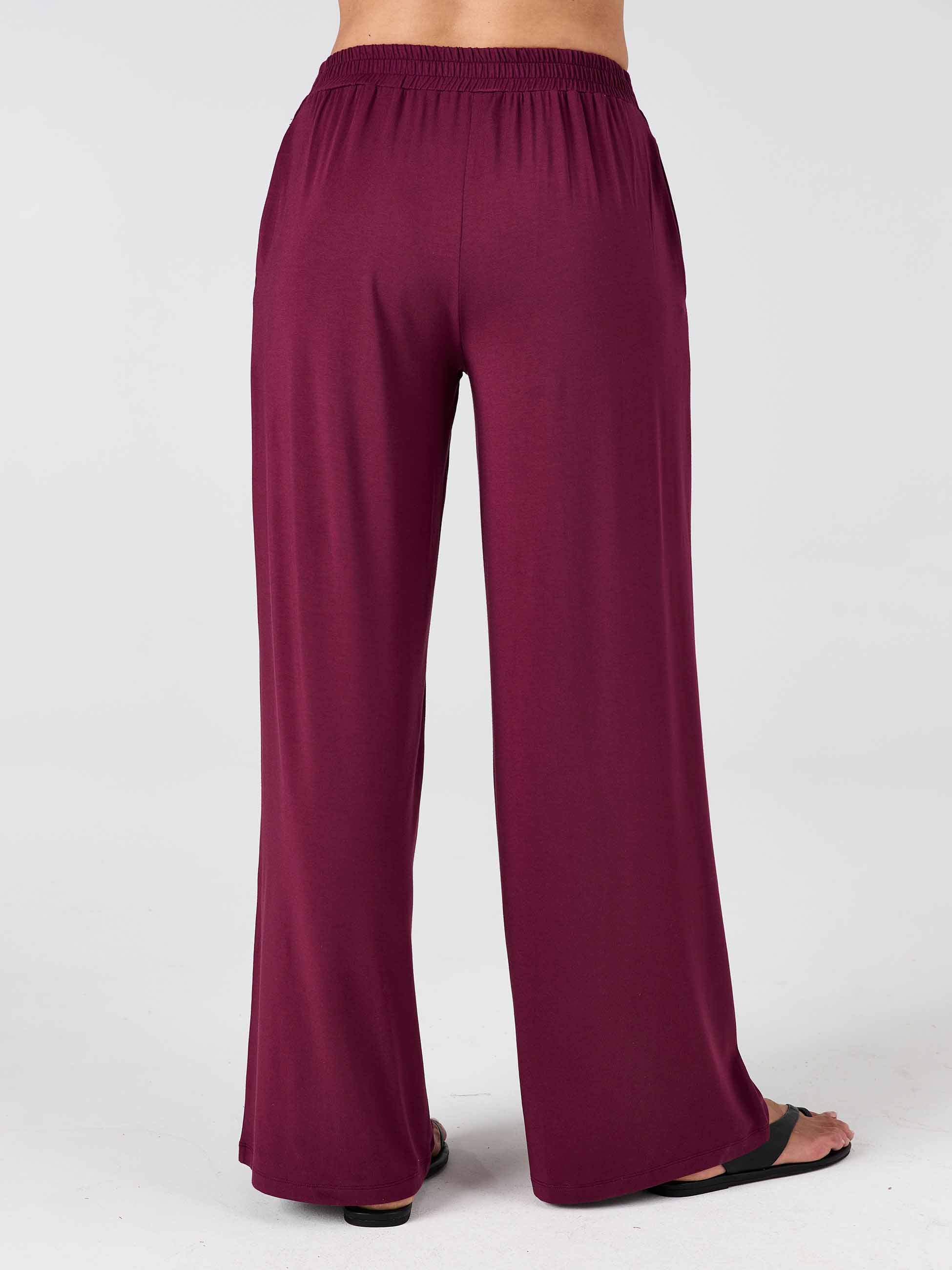 Emery Wide Leg Pants - Ruby - Image 5