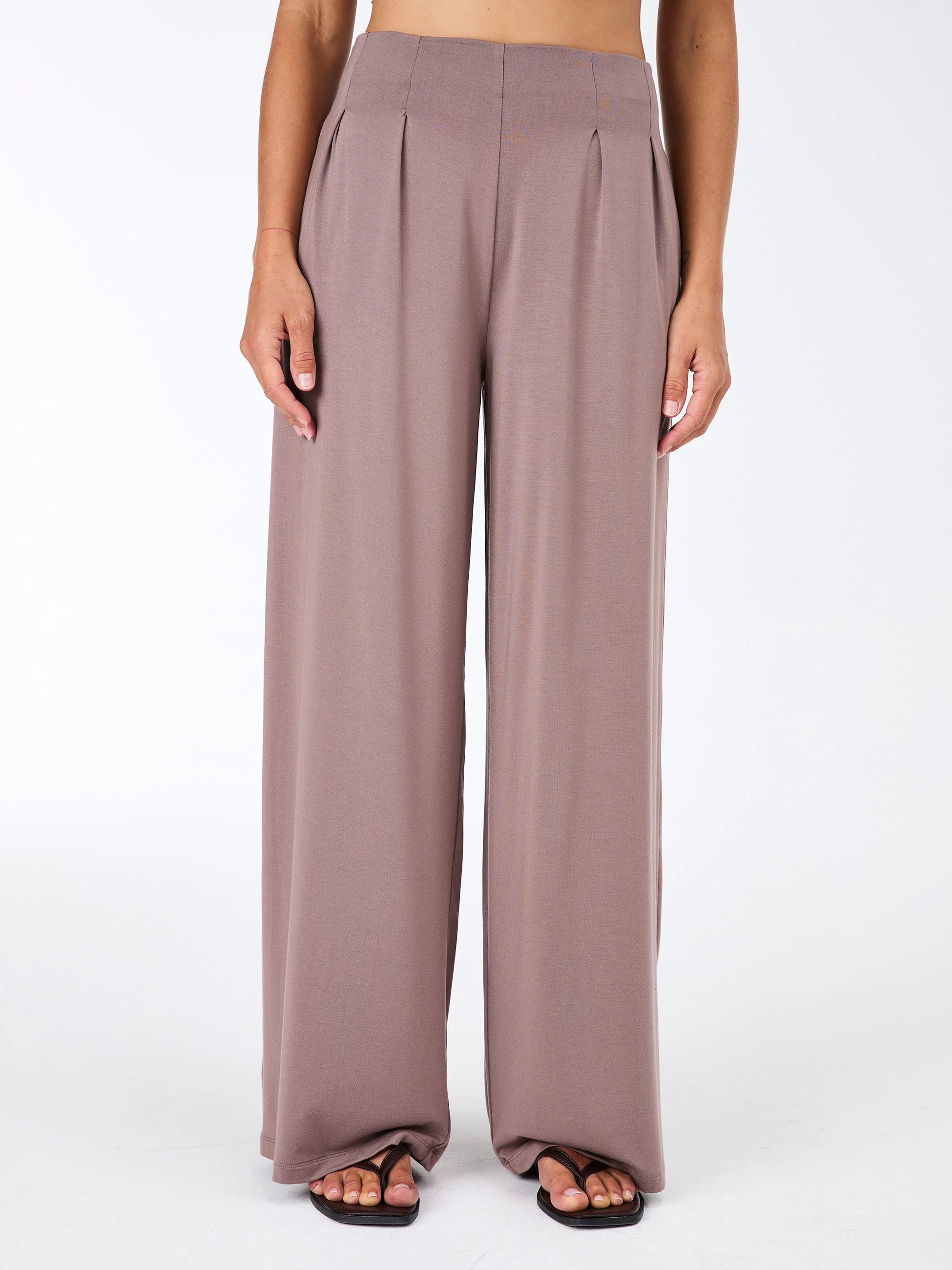 Emery Wide Leg Pants - Taupe - Image 3