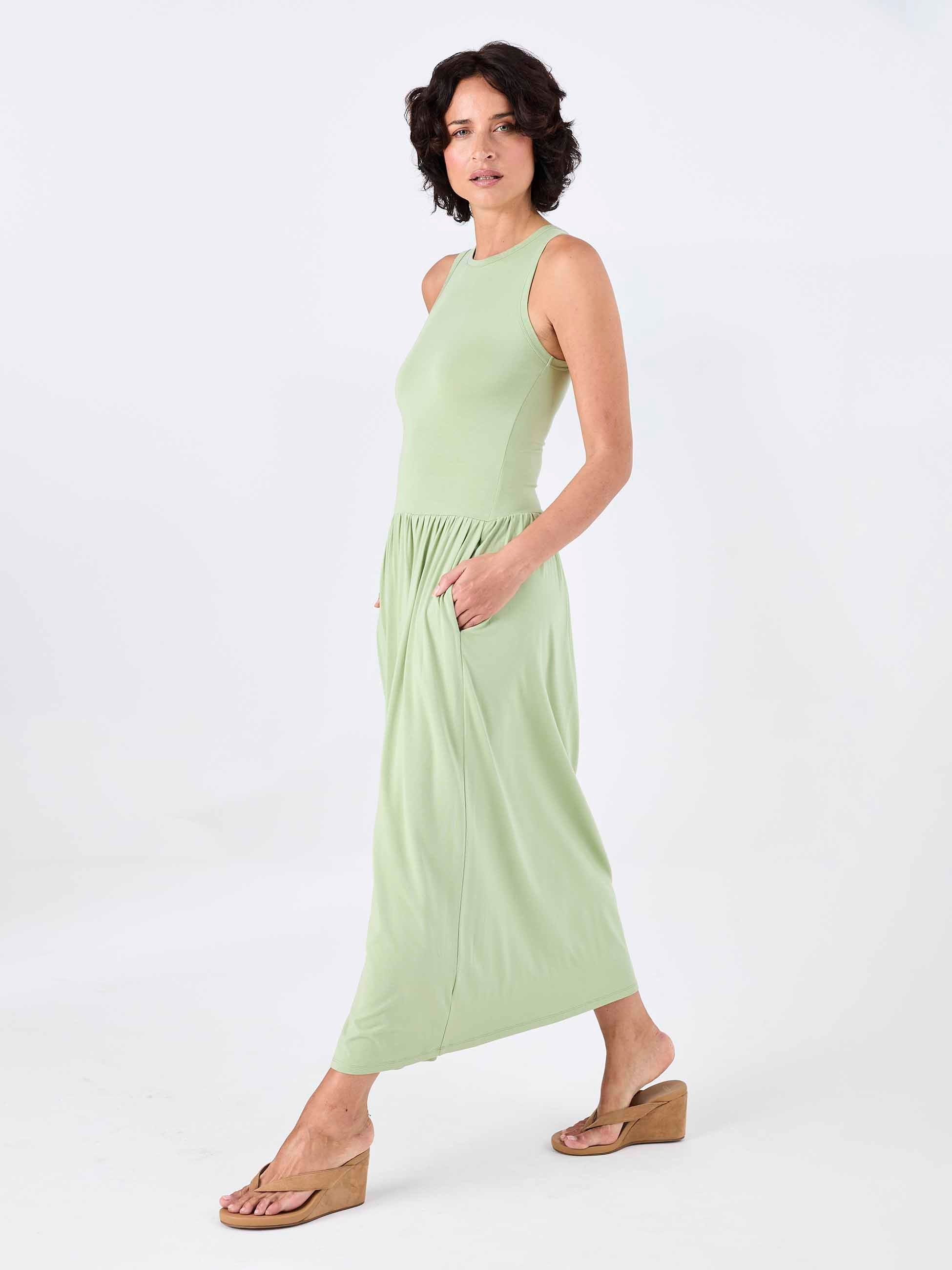 Essential Maxi Dress - Matcha Green - Image 2