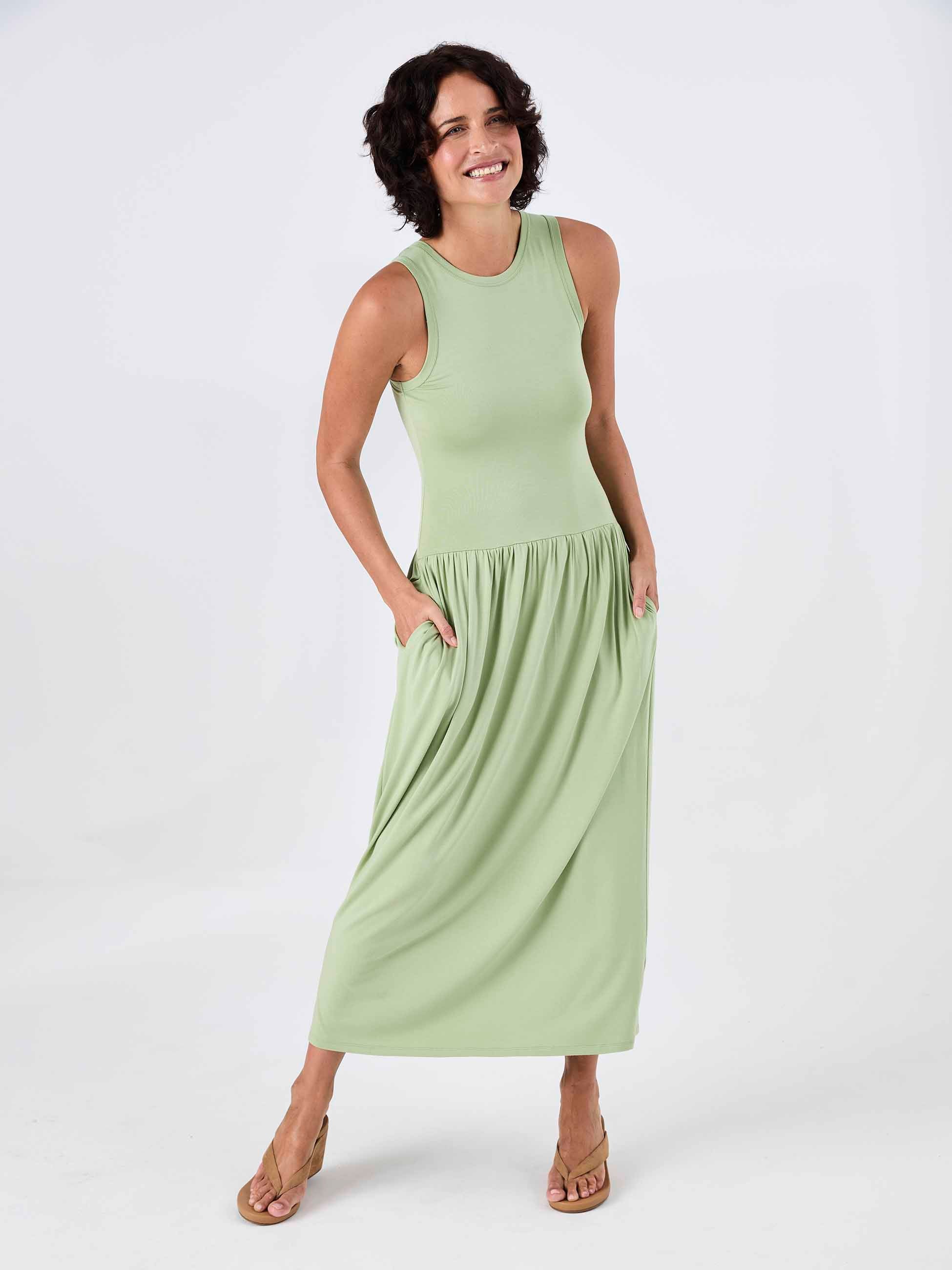 Essential Maxi Dress - Matcha Green - Image 4
