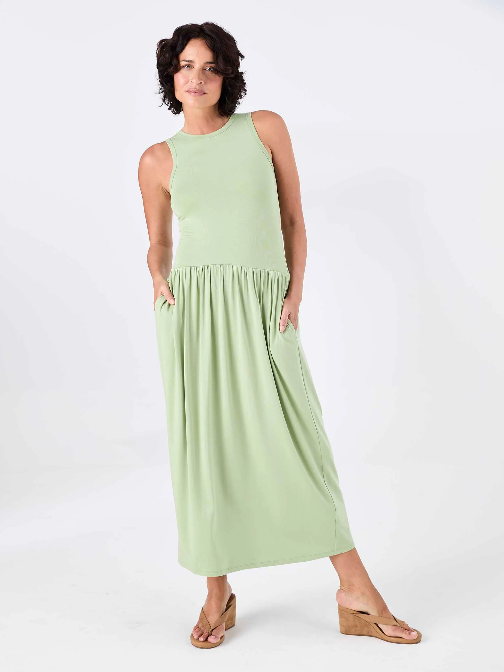 Essential Maxi Dress - Matcha Green - Image 5