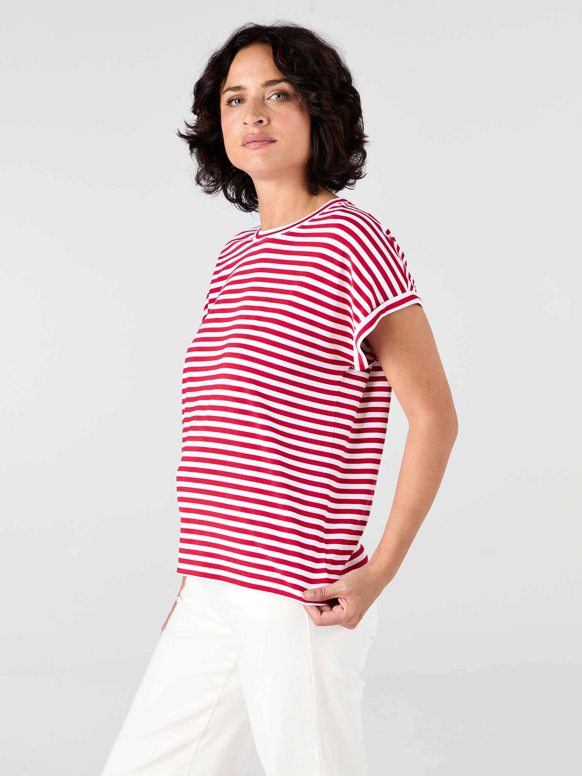 Jessica Oversized Tee - Cherry - Image 3