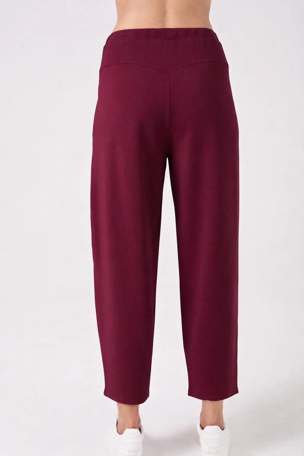 Kyoto Ankle Length French Terry Jogger - Ruby - Image 3