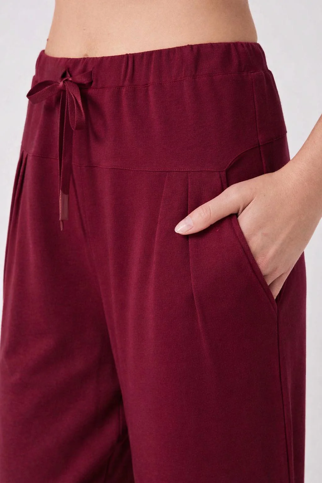 Kyoto Ankle Length French Terry Jogger - Ruby - Image 5