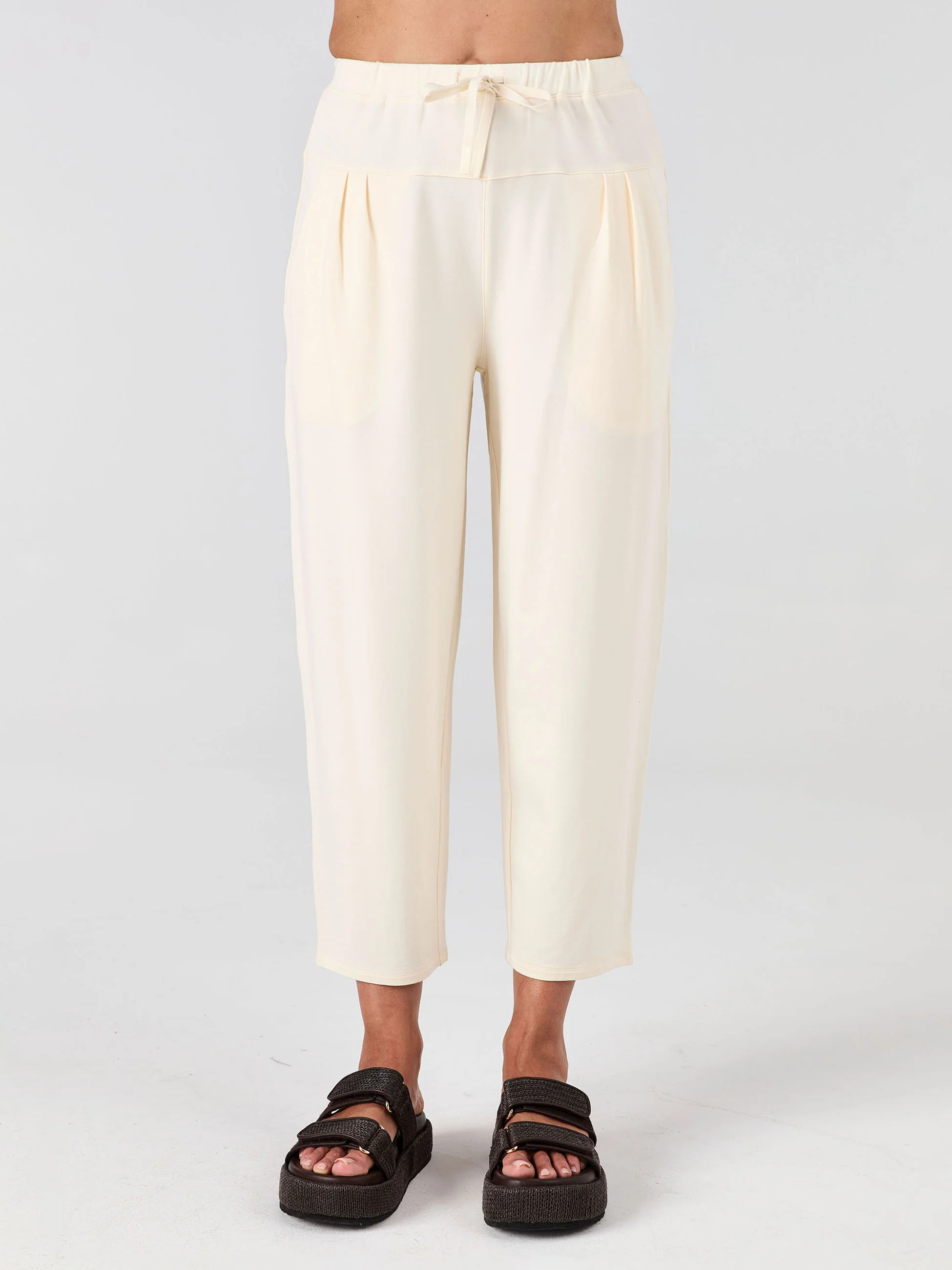 Kyoto Ankle Length French Terry Jogger - Winter White - Image 4