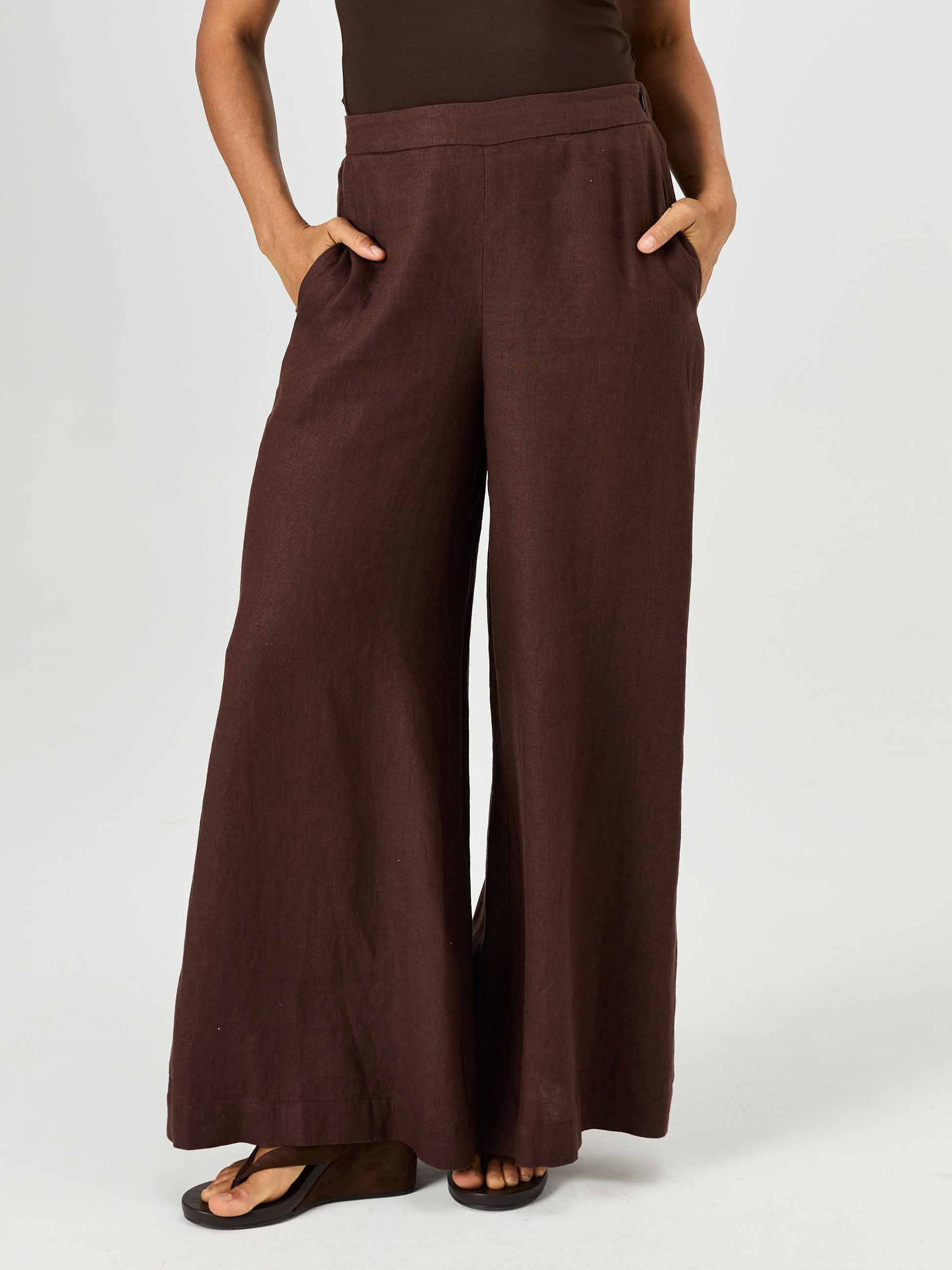 Laurel Linen Pant - Mocha - Image 3