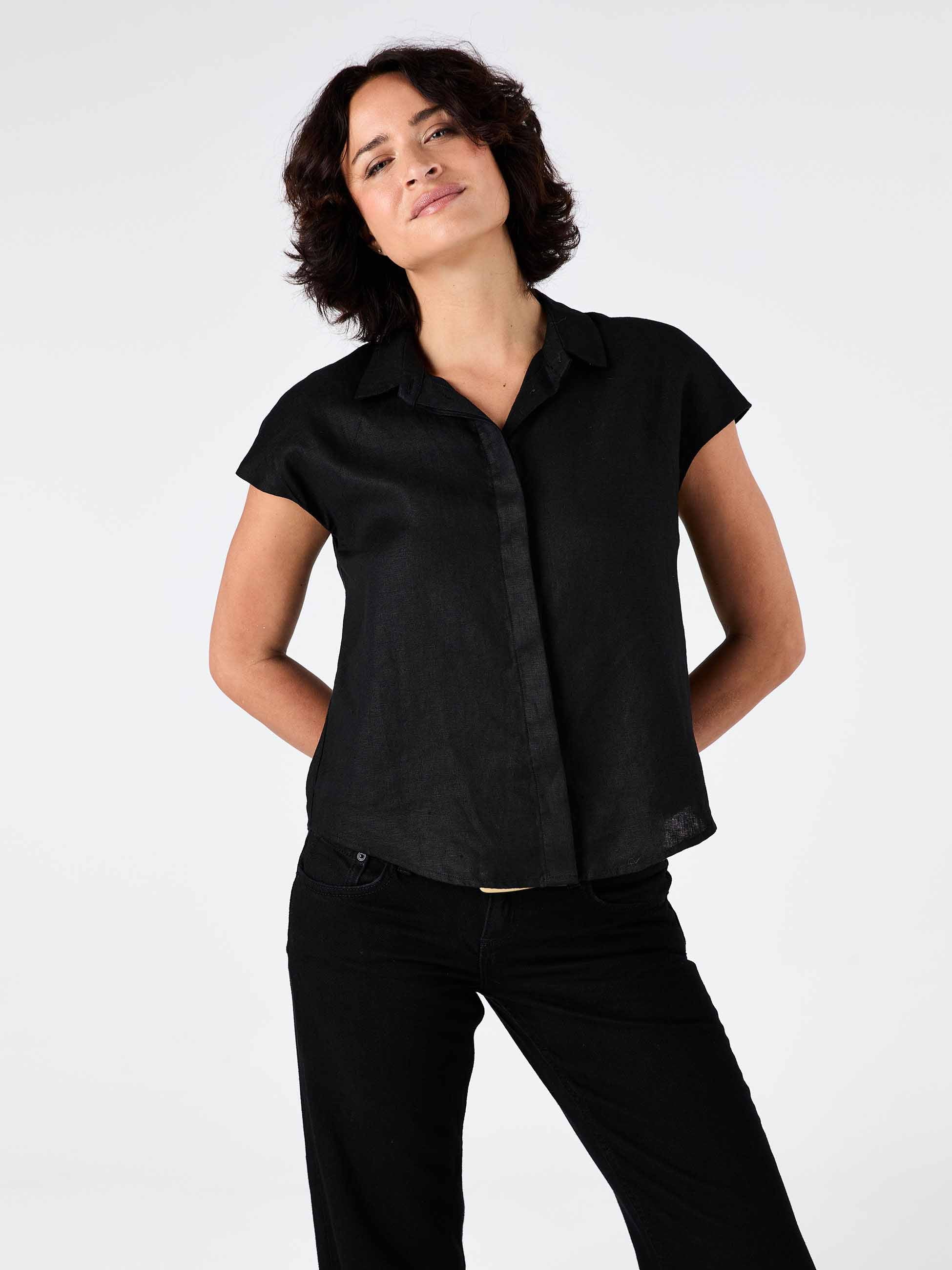 Laurel Linen Shirt - Black - Image 2