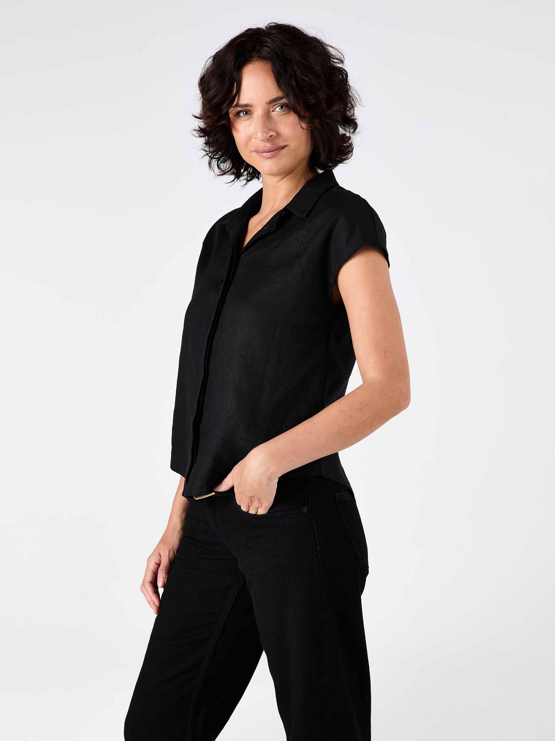 Laurel Linen Shirt - Black - Image 5
