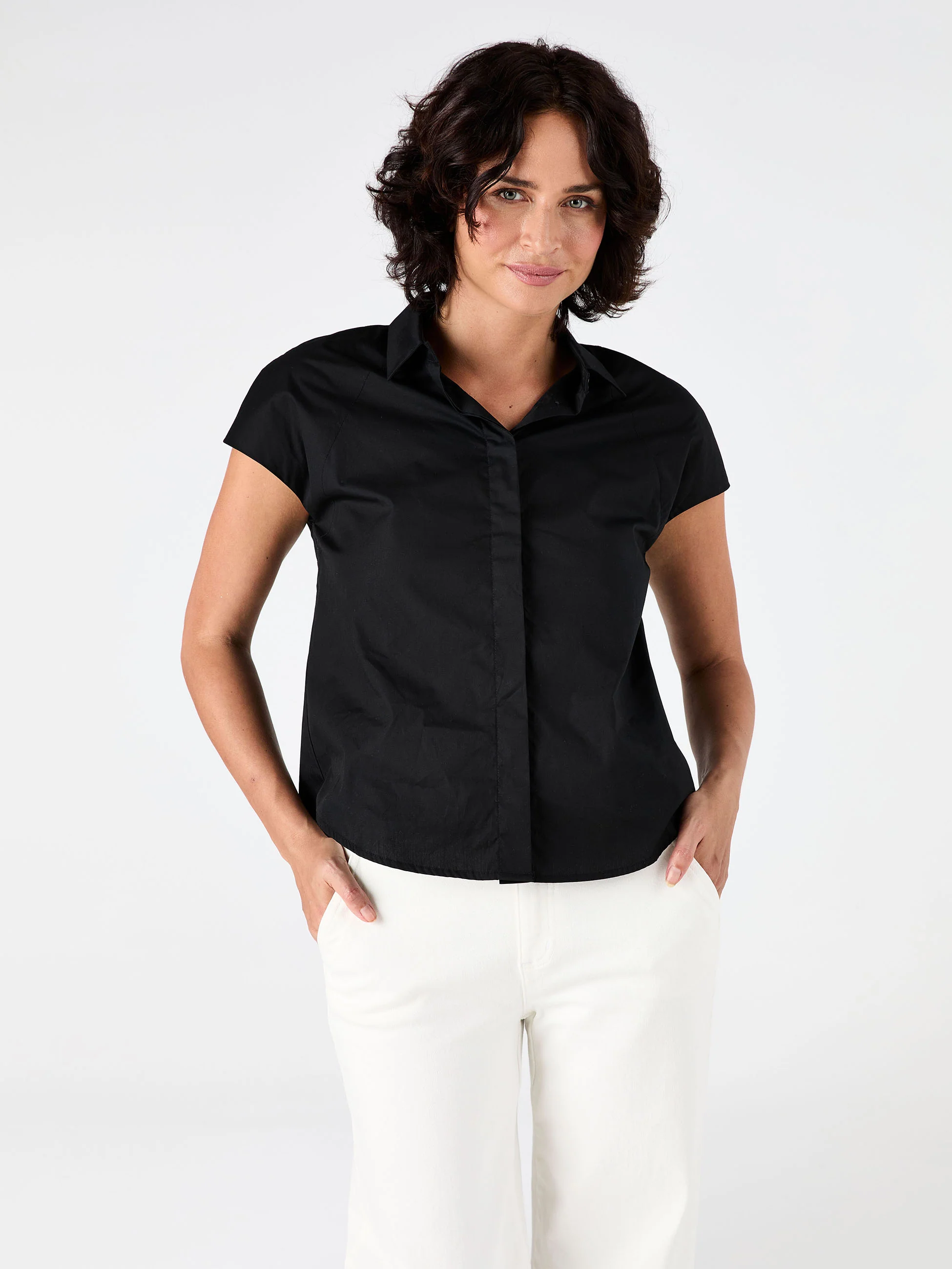 Laurel Poplin Shirt - Black