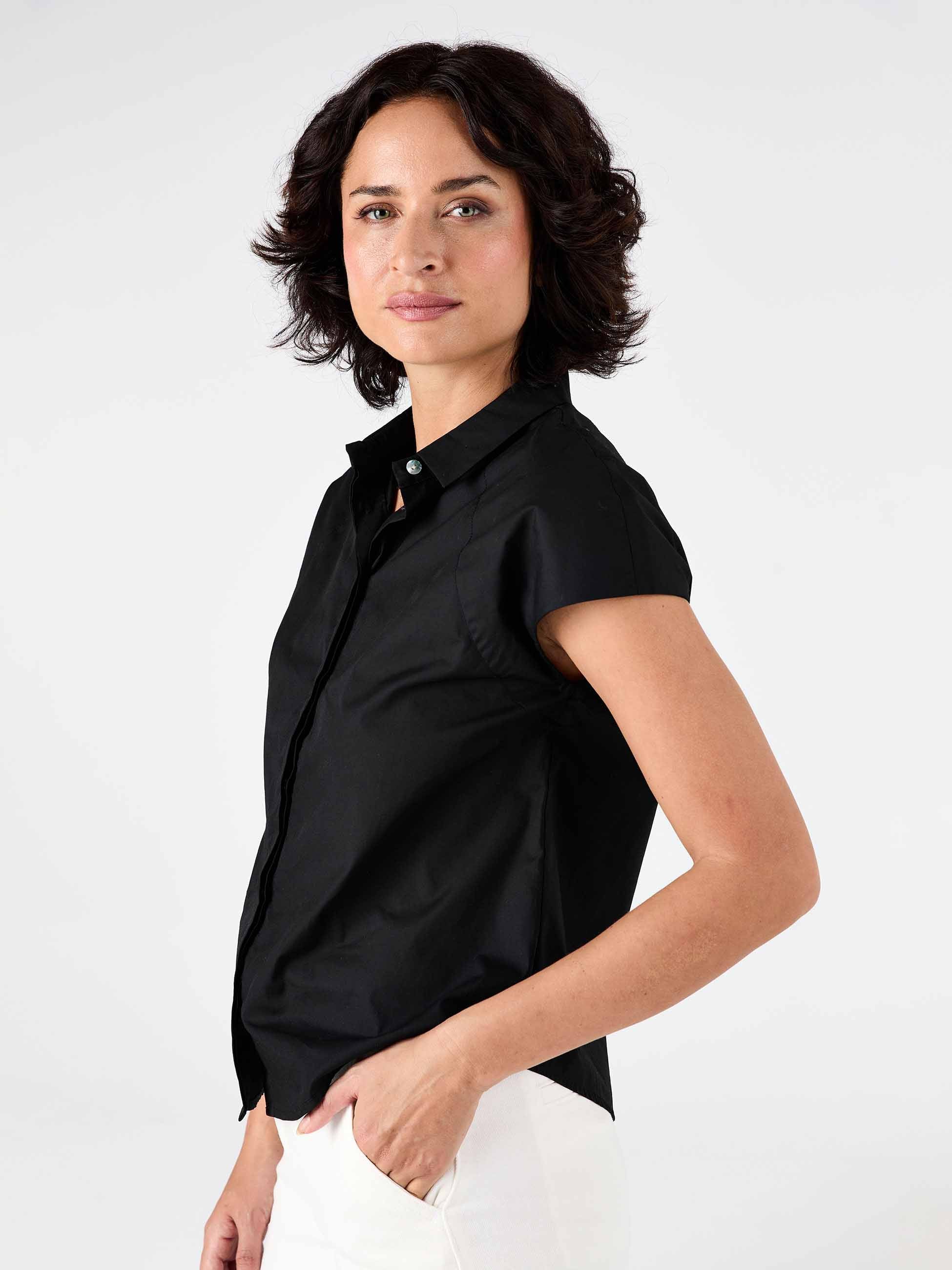 Laurel Poplin Shirt - Black - Image 2