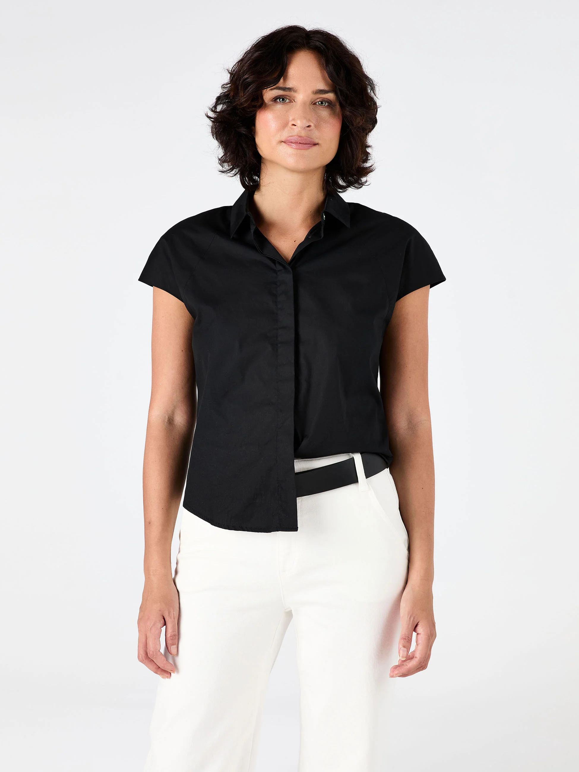 Laurel Poplin Shirt - Black - Image 4