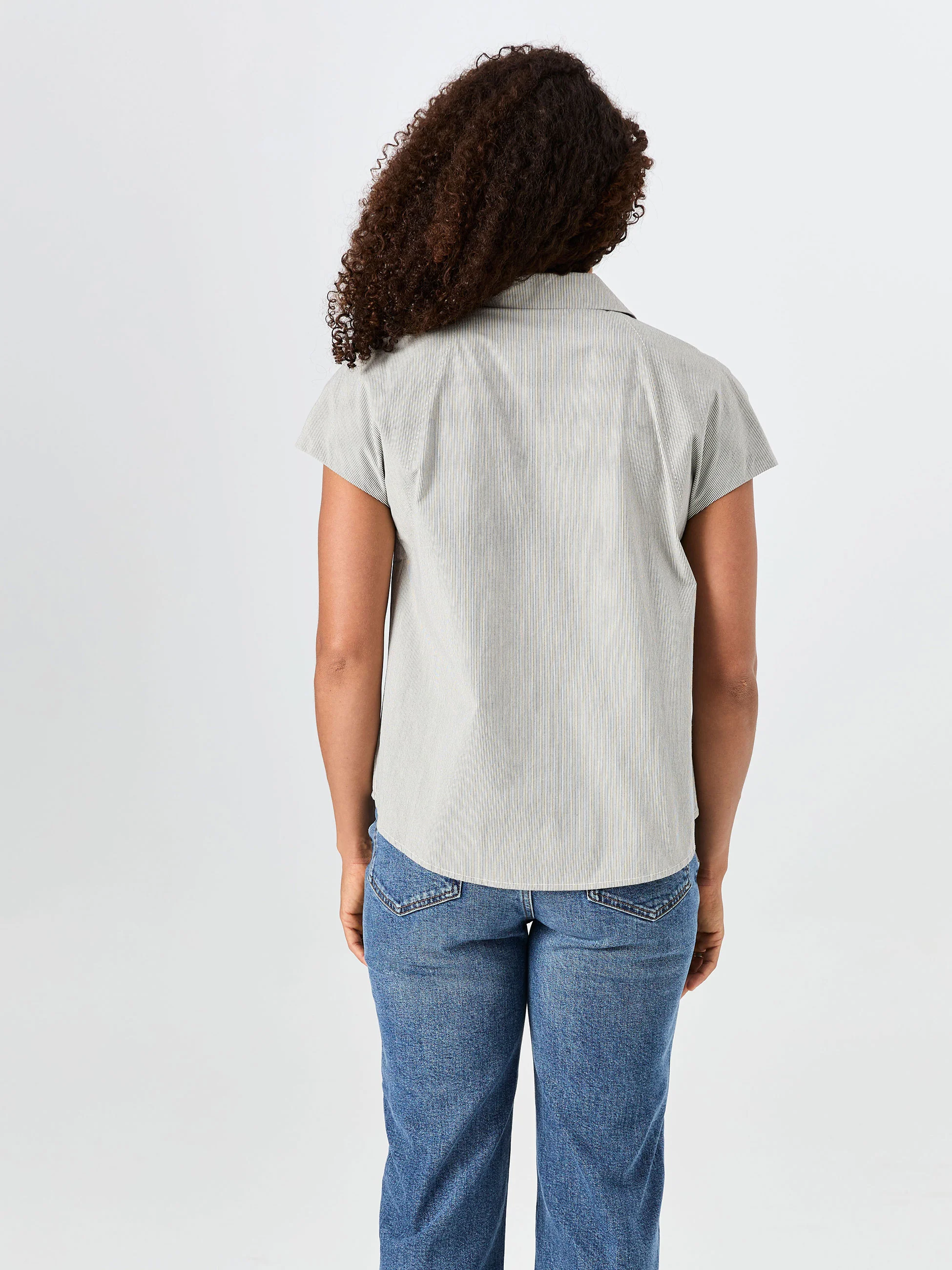 Laurel Poplin Shirt - Black & White Stripe - Image 3