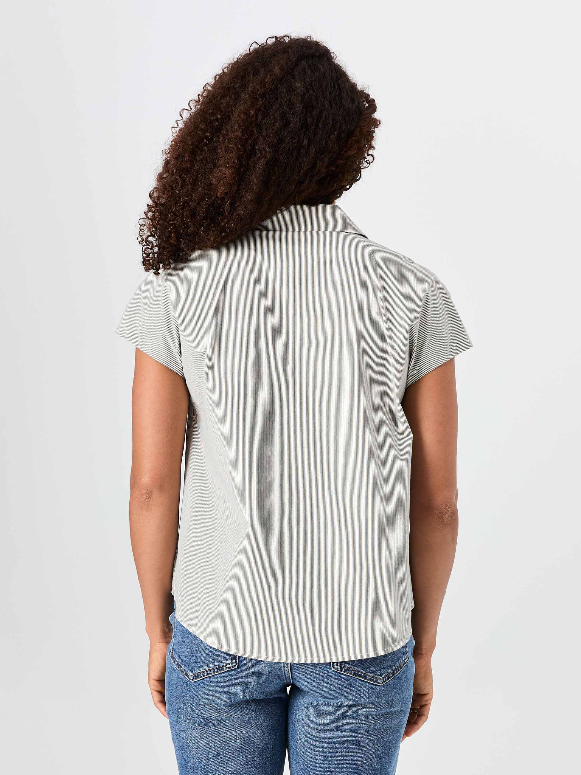 Laurel Poplin Shirt - Black & White Stripe - Image 5