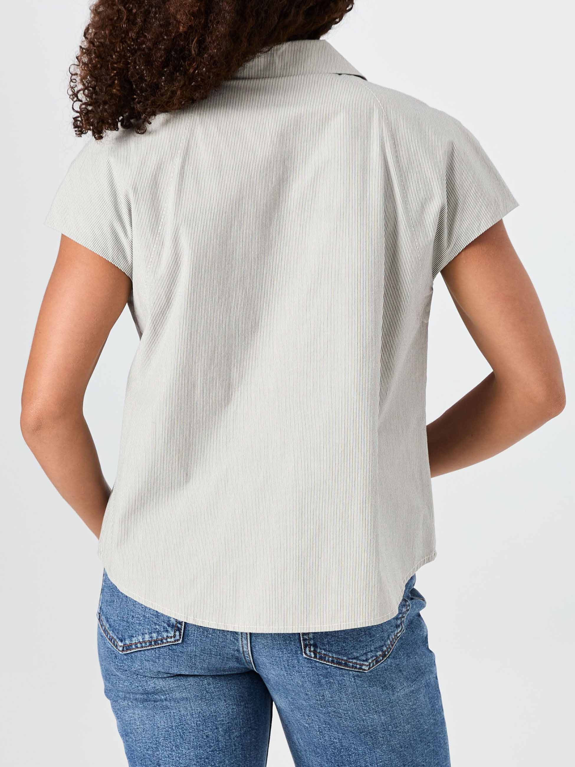 Laurel Poplin Shirt - Black & White Stripe - Image 7