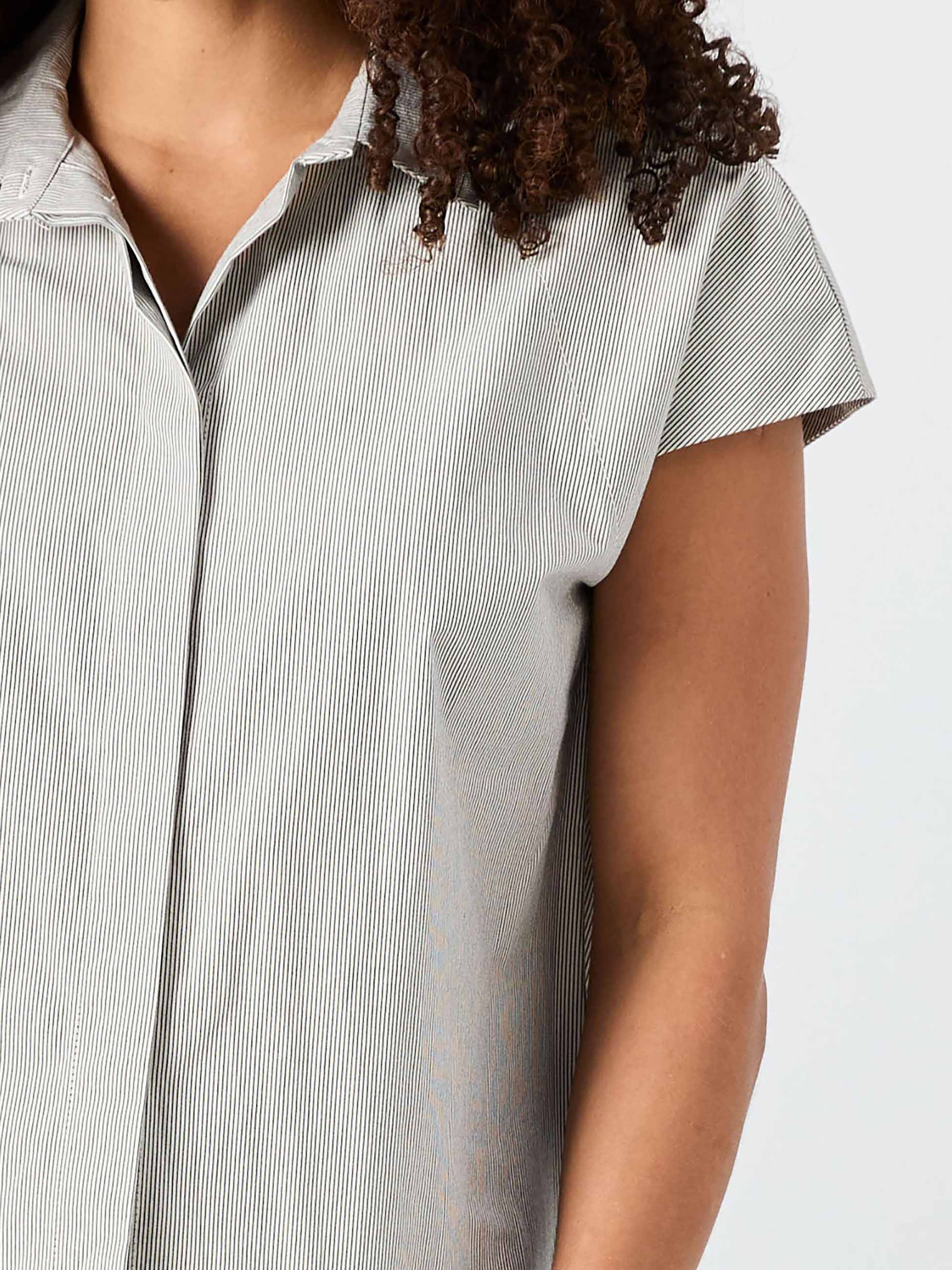 Laurel Poplin Shirt - Black & White Stripe - Image 9