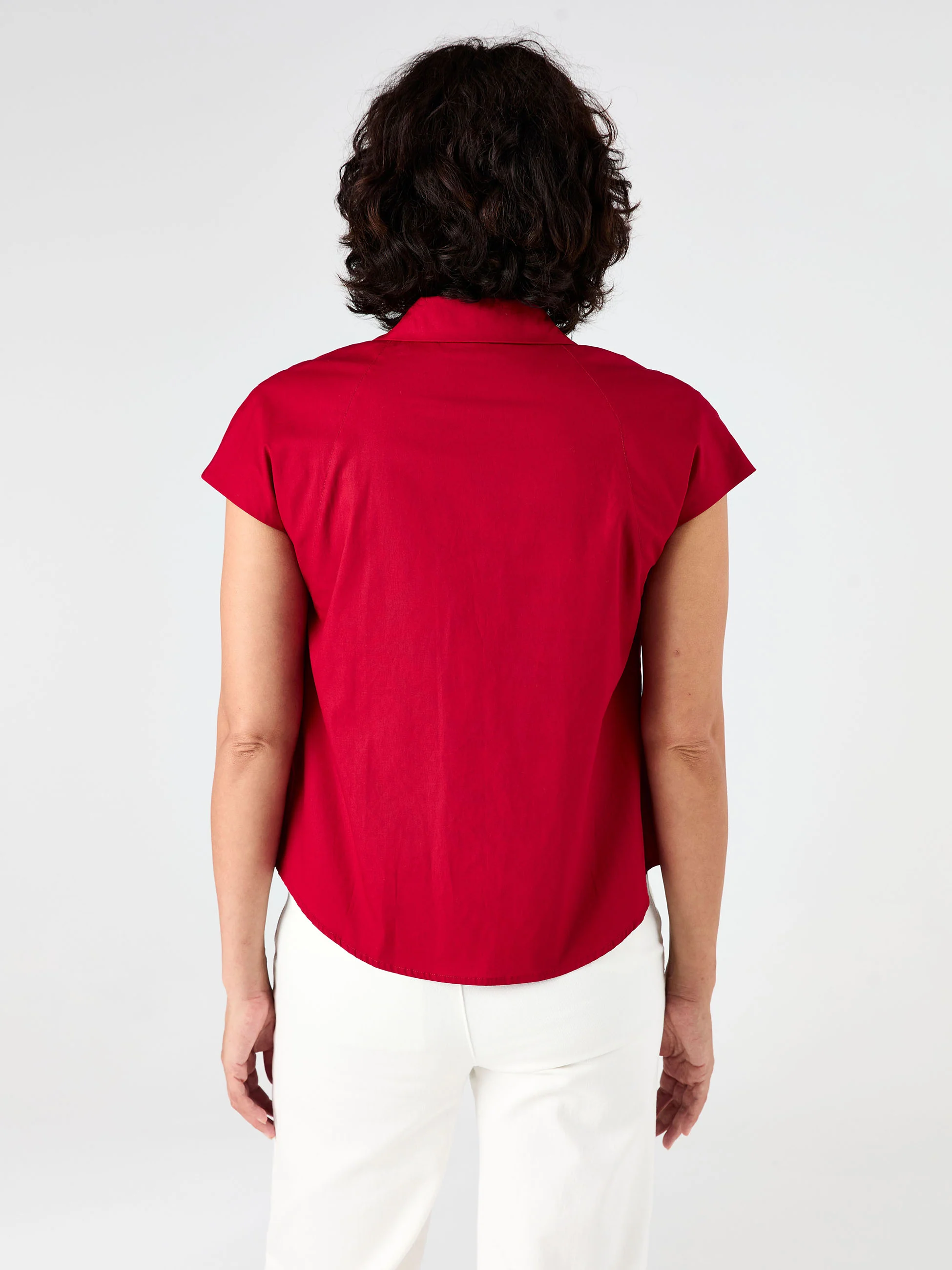 Laurel Poplin Shirt - Cherry - Image 3