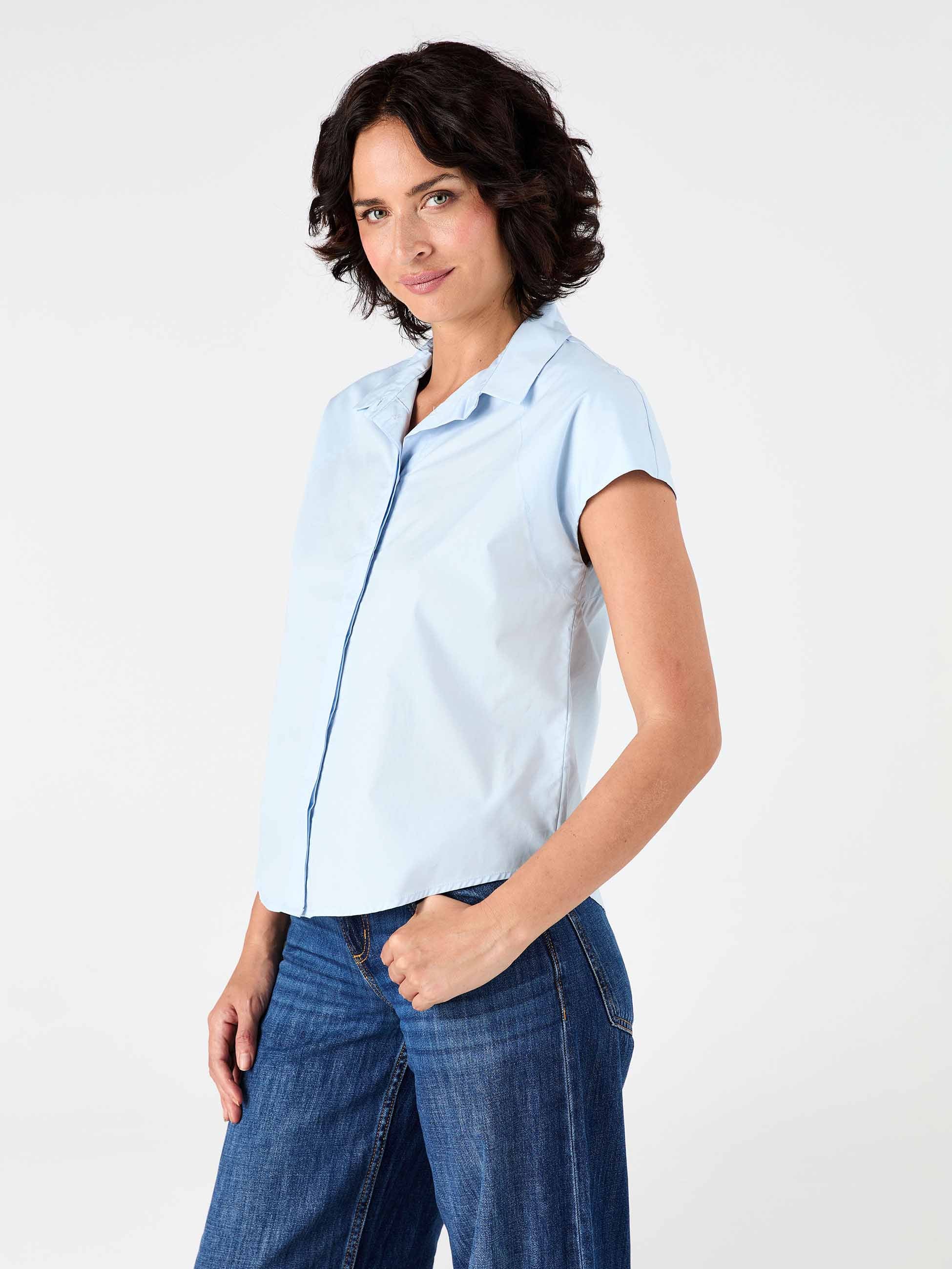 Laurel Poplin Shirt - Pale Blue - Image 2