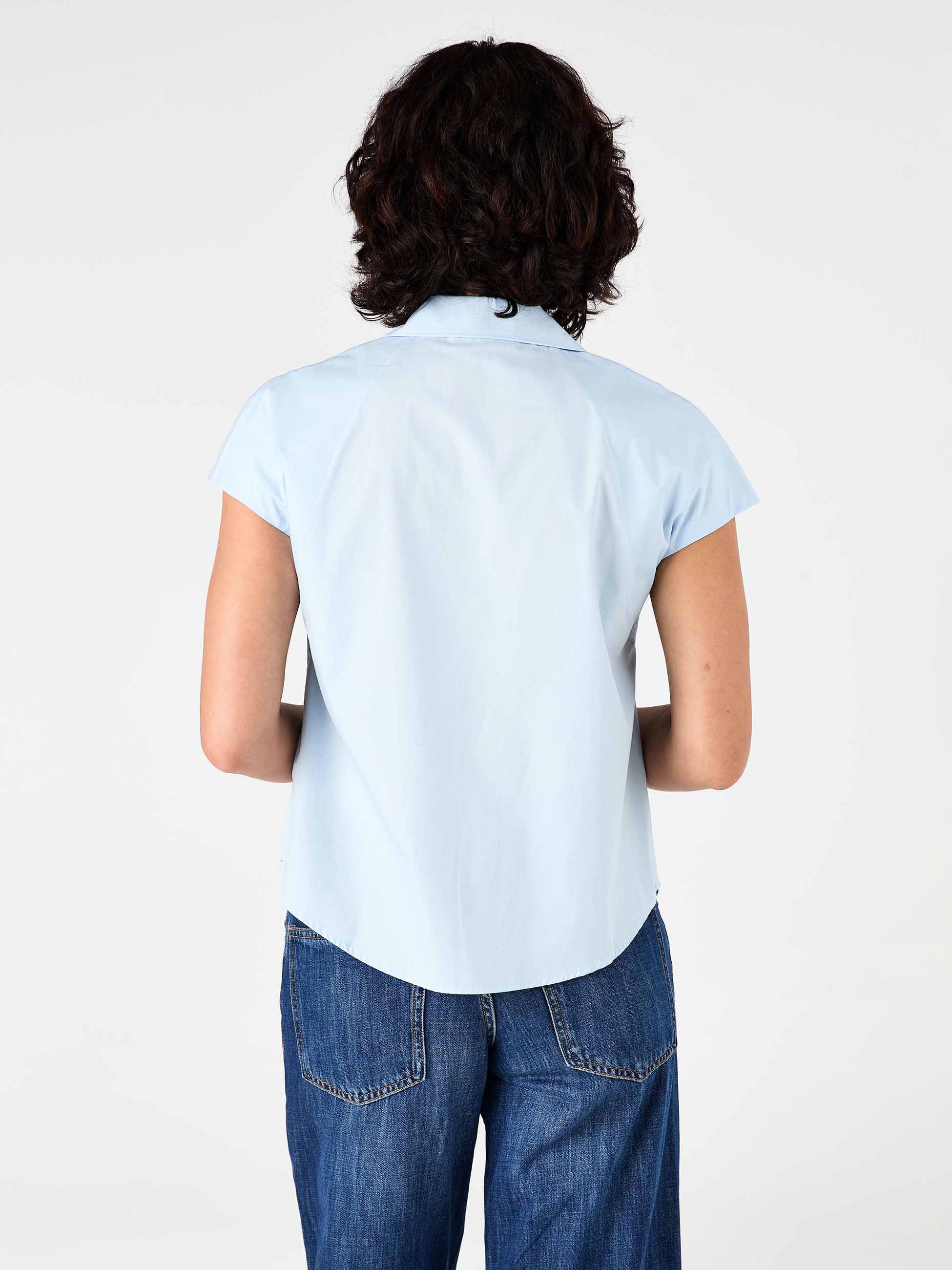Laurel Poplin Shirt - Pale Blue - Image 3