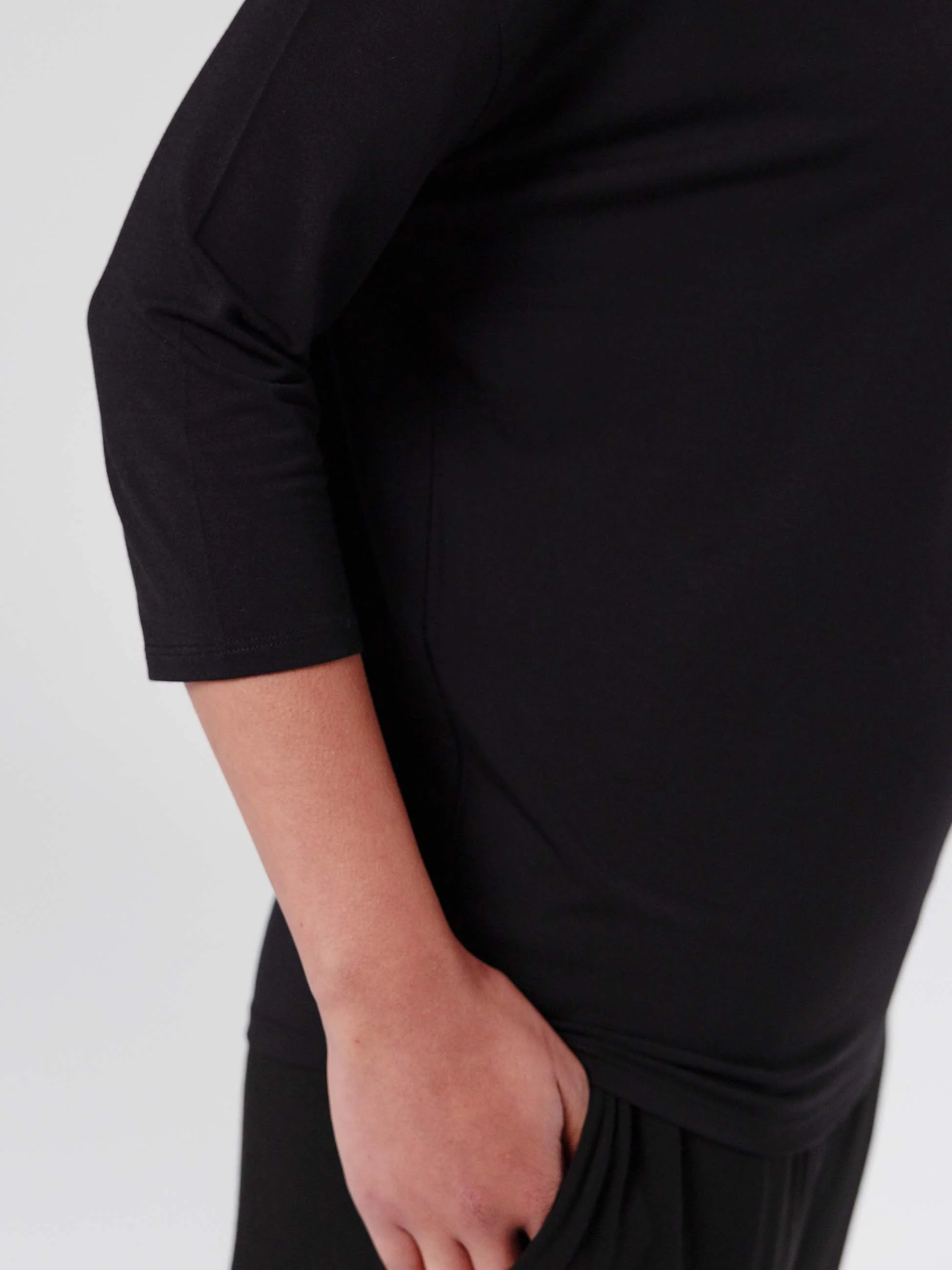 Modal Luxe Layer Tee 3/4 Sleeve - Black - Image 10