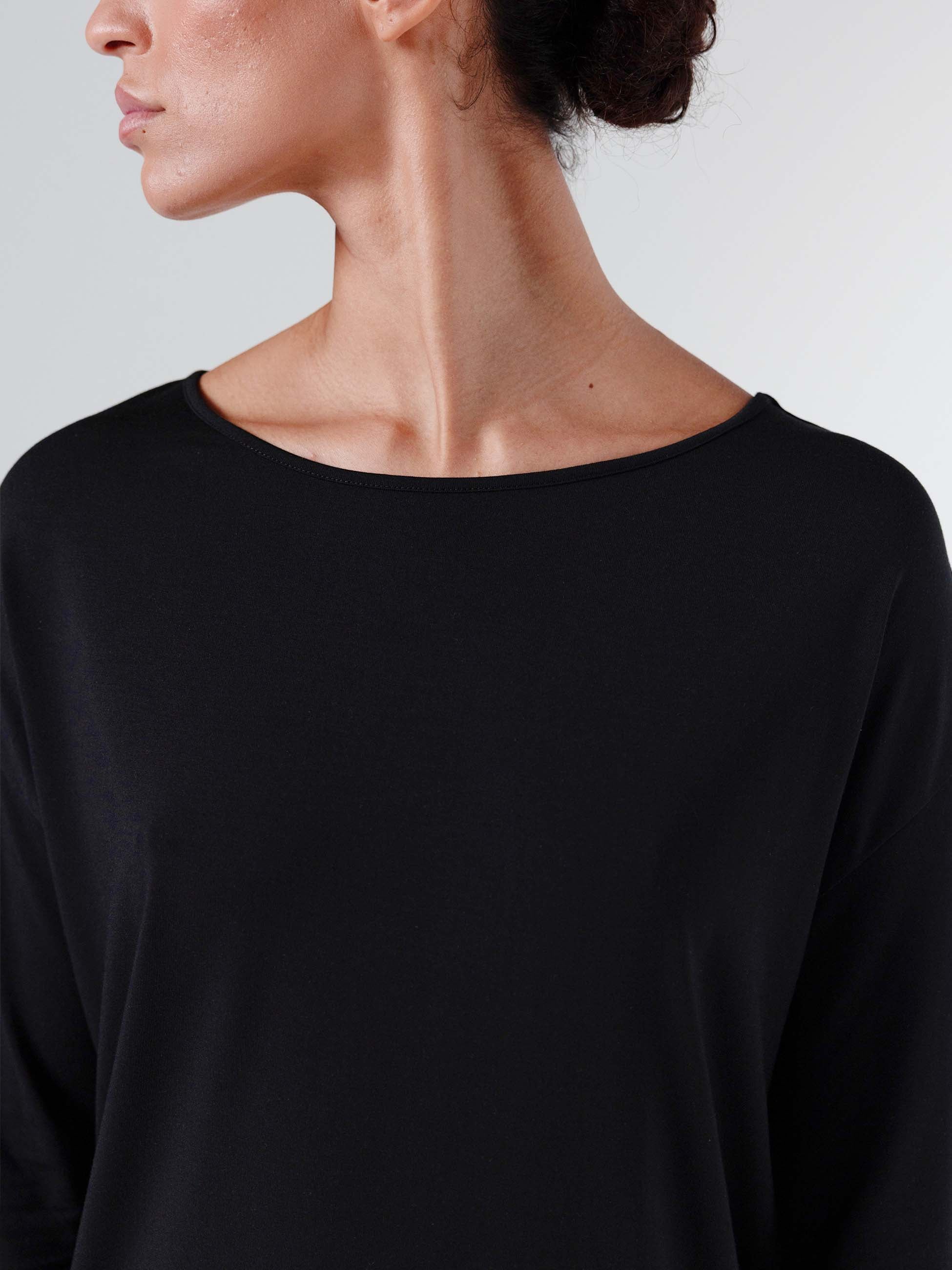 Modal Luxe Layer Tee 3/4 Sleeve - Black - Image 11