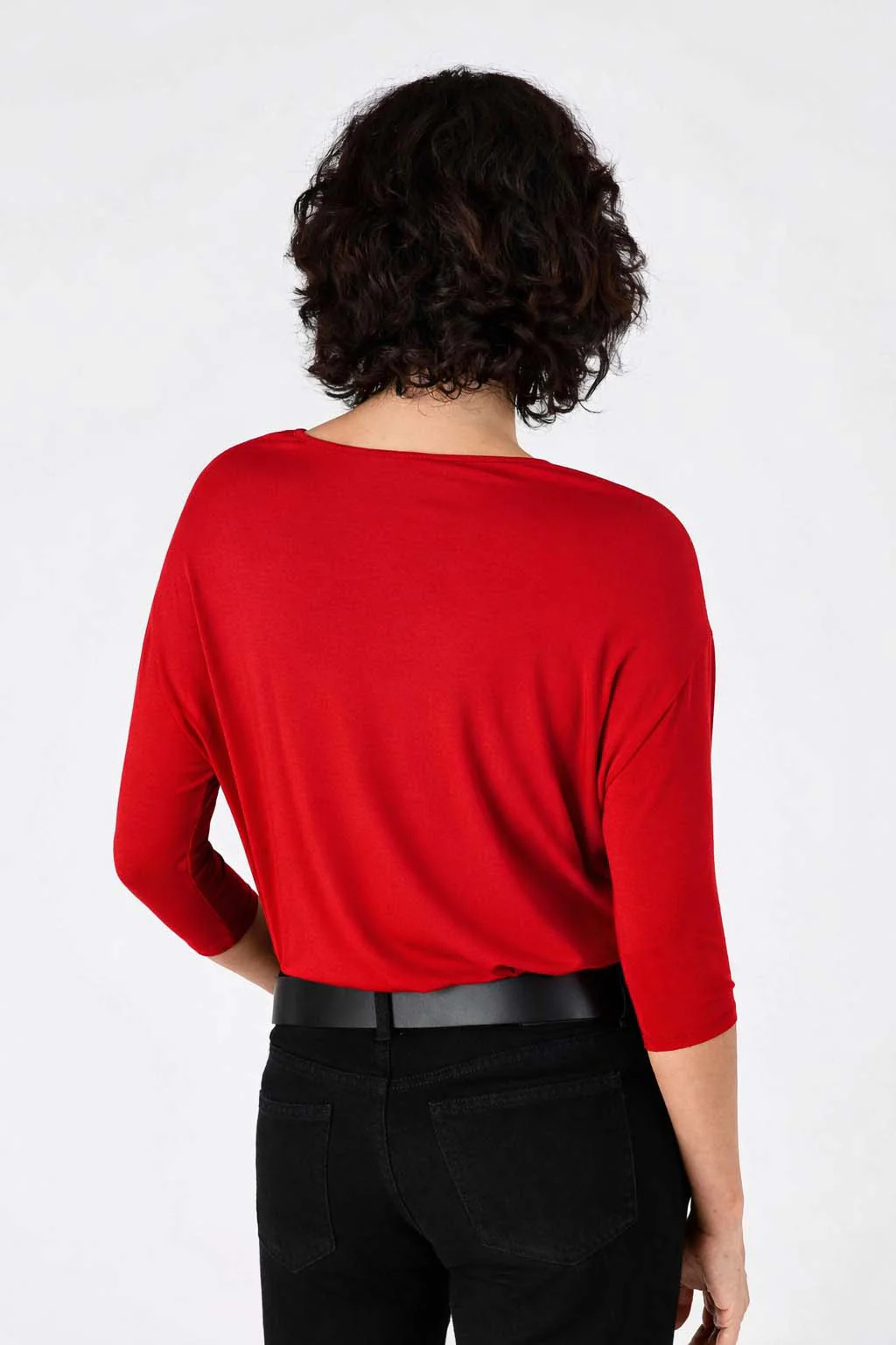 Modal Luxe Layer Tee 3/4 Sleeve - Cherry - Image 9
