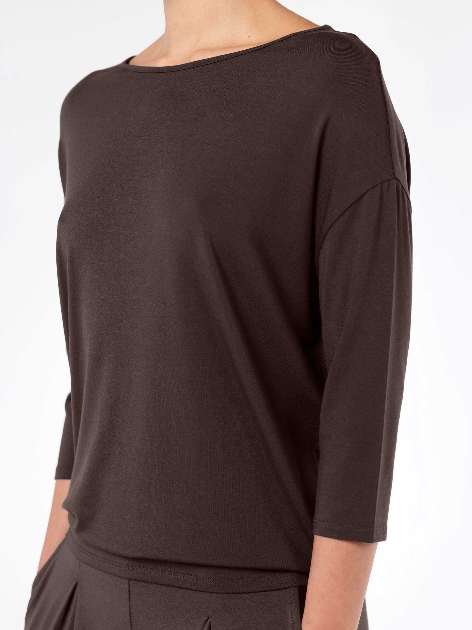 Modal Luxe Layer Tee 3/4 Sleeve - Coffee Bean - Image 10