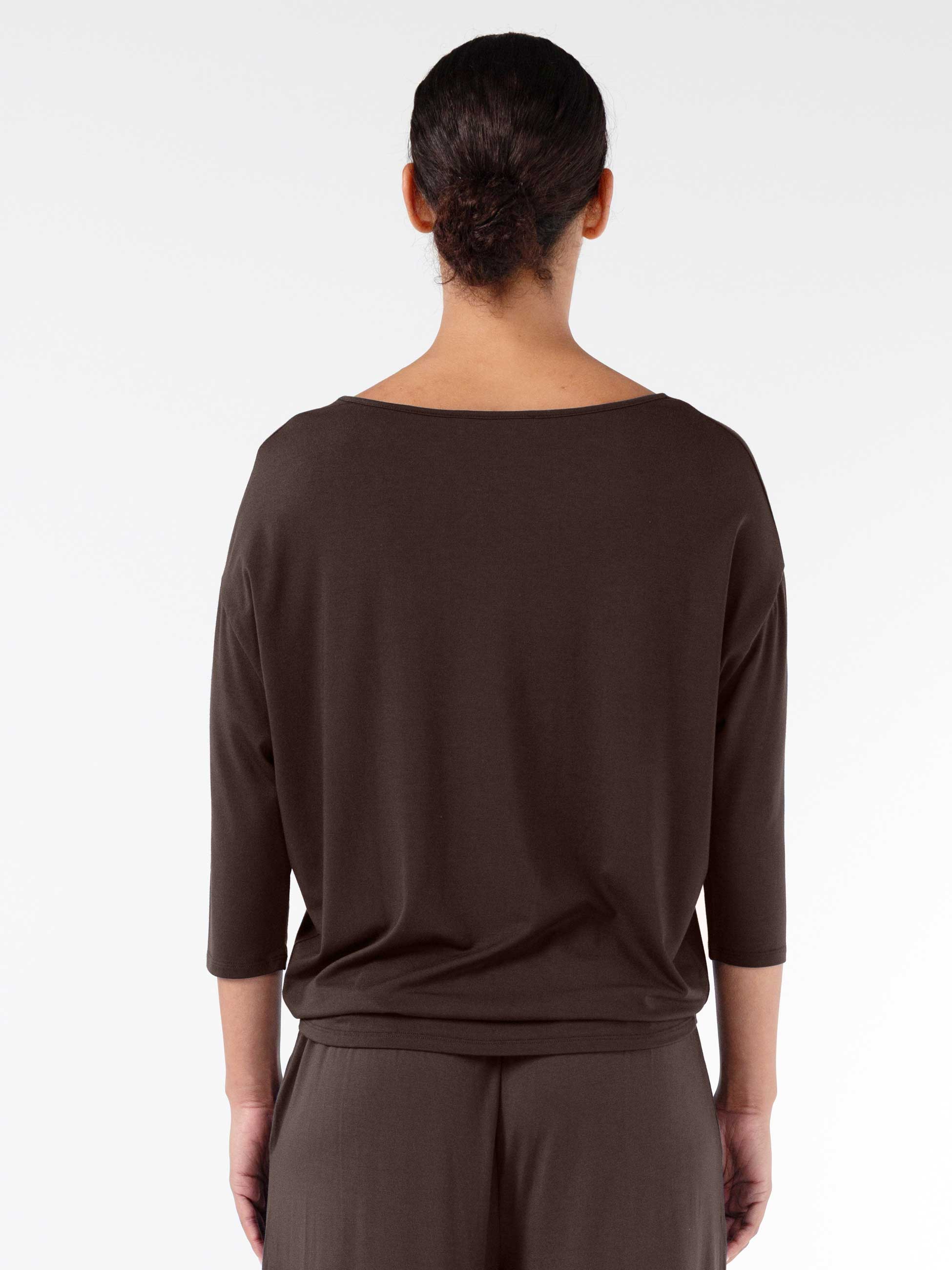 Modal Luxe Layer Tee 3/4 Sleeve - Coffee Bean - Image 7