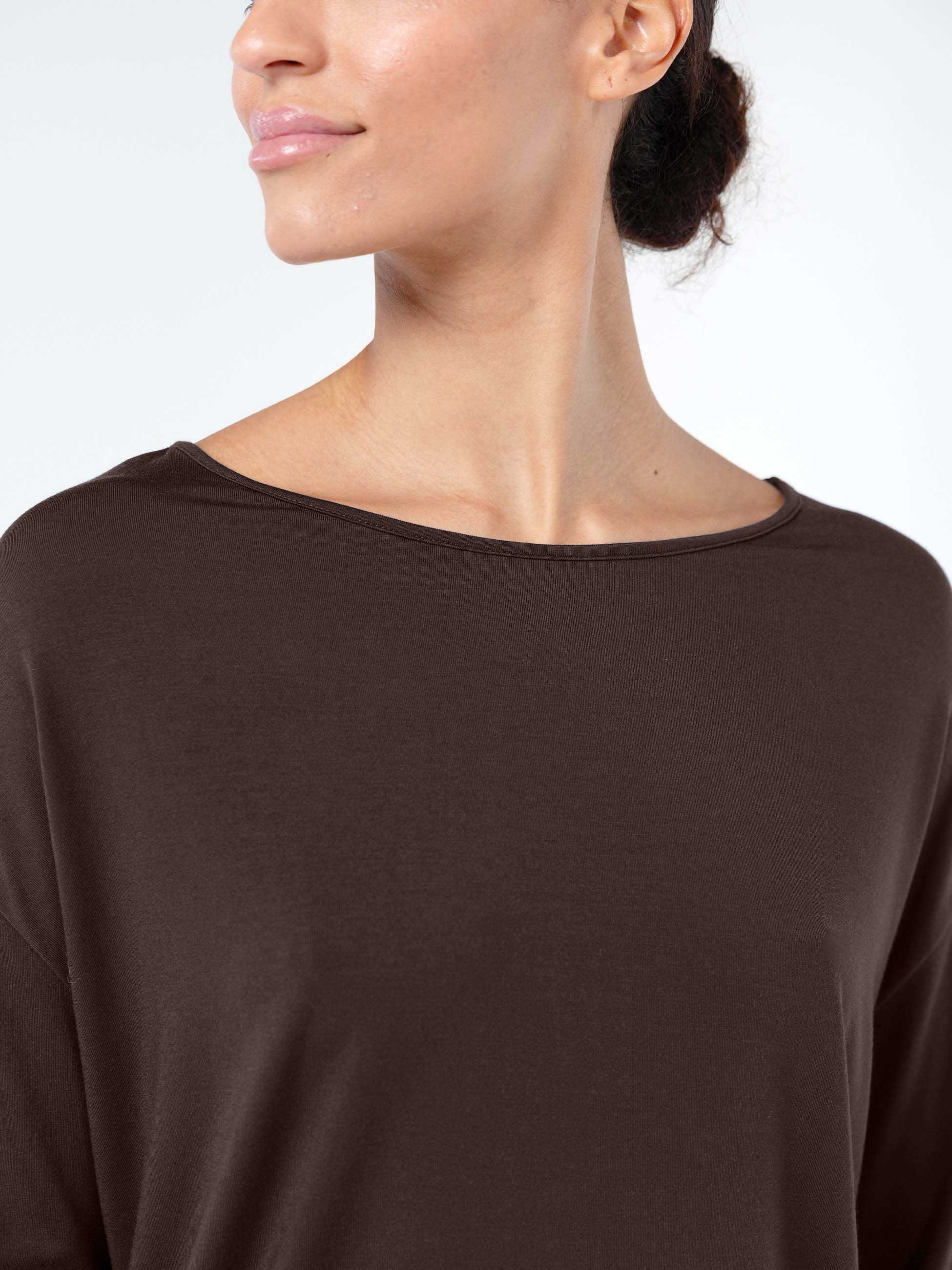 Modal Luxe Layer Tee 3/4 Sleeve - Coffee Bean - Image 9