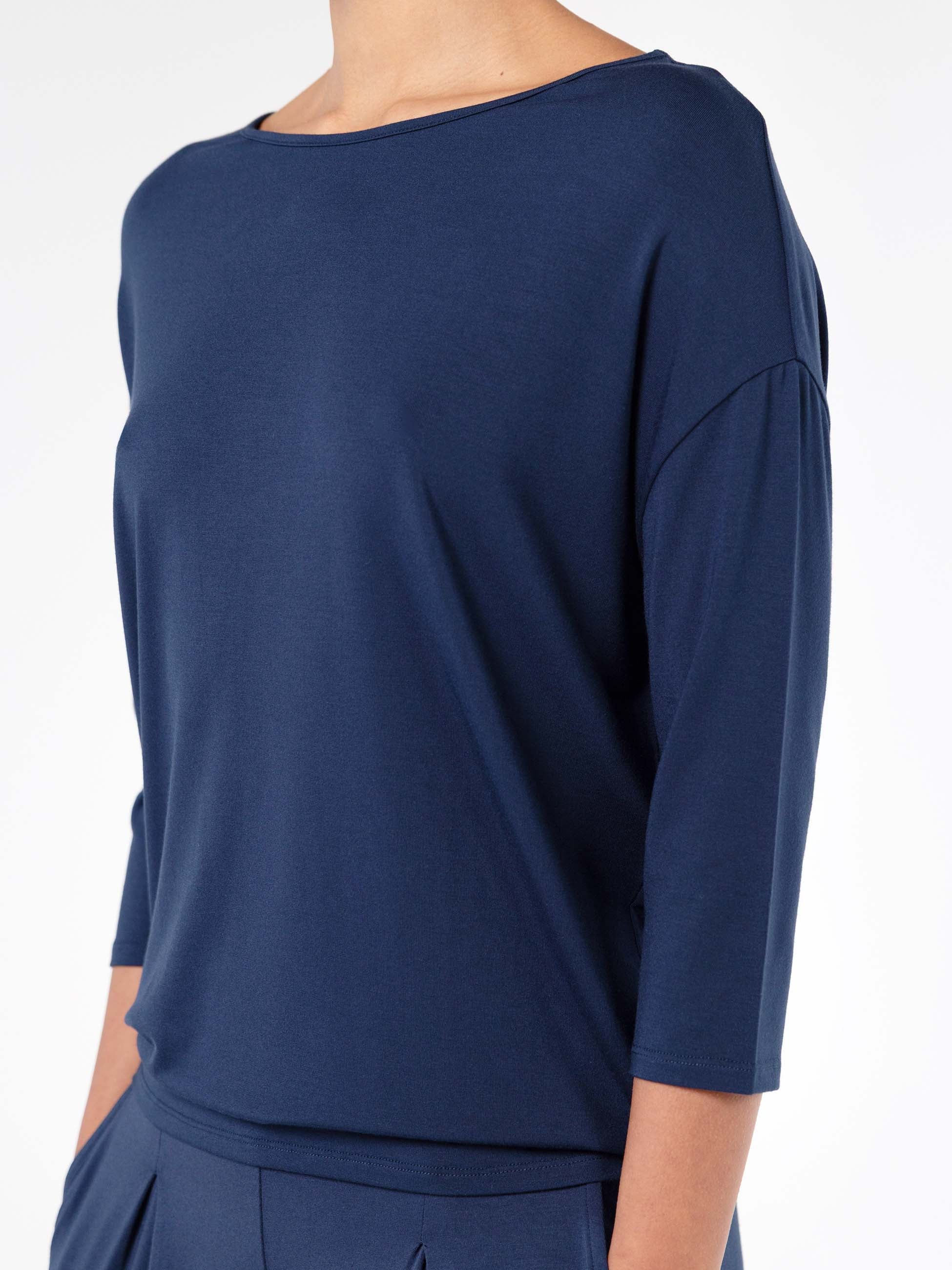 Modal Luxe Layer Tee 3/4 Sleeve - Navy - Image 12