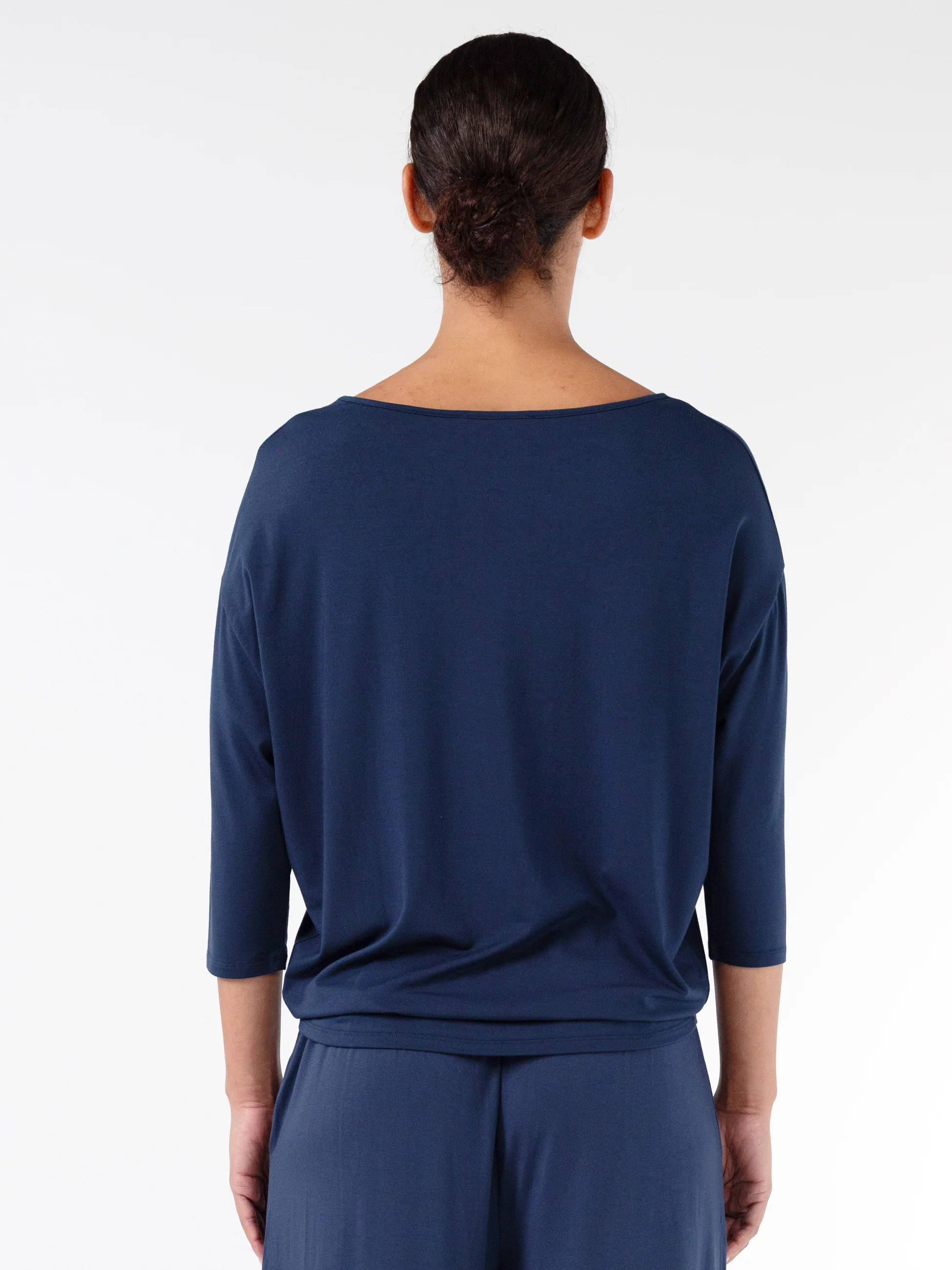 Modal Luxe Layer Tee 3/4 Sleeve - Navy - Image 9